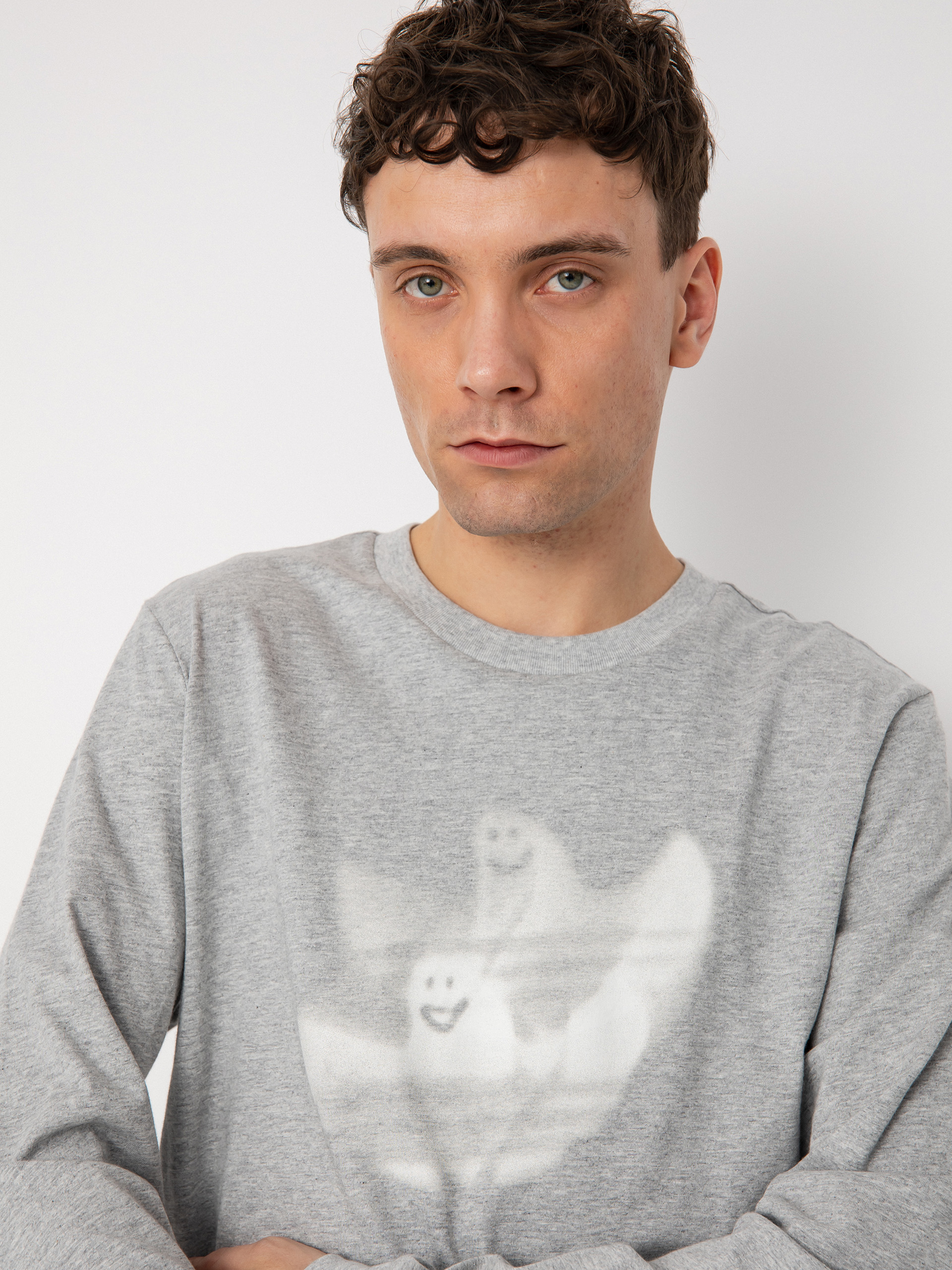 adidas Shmoo Logo Longsleeve (mgreyh/cwhite)