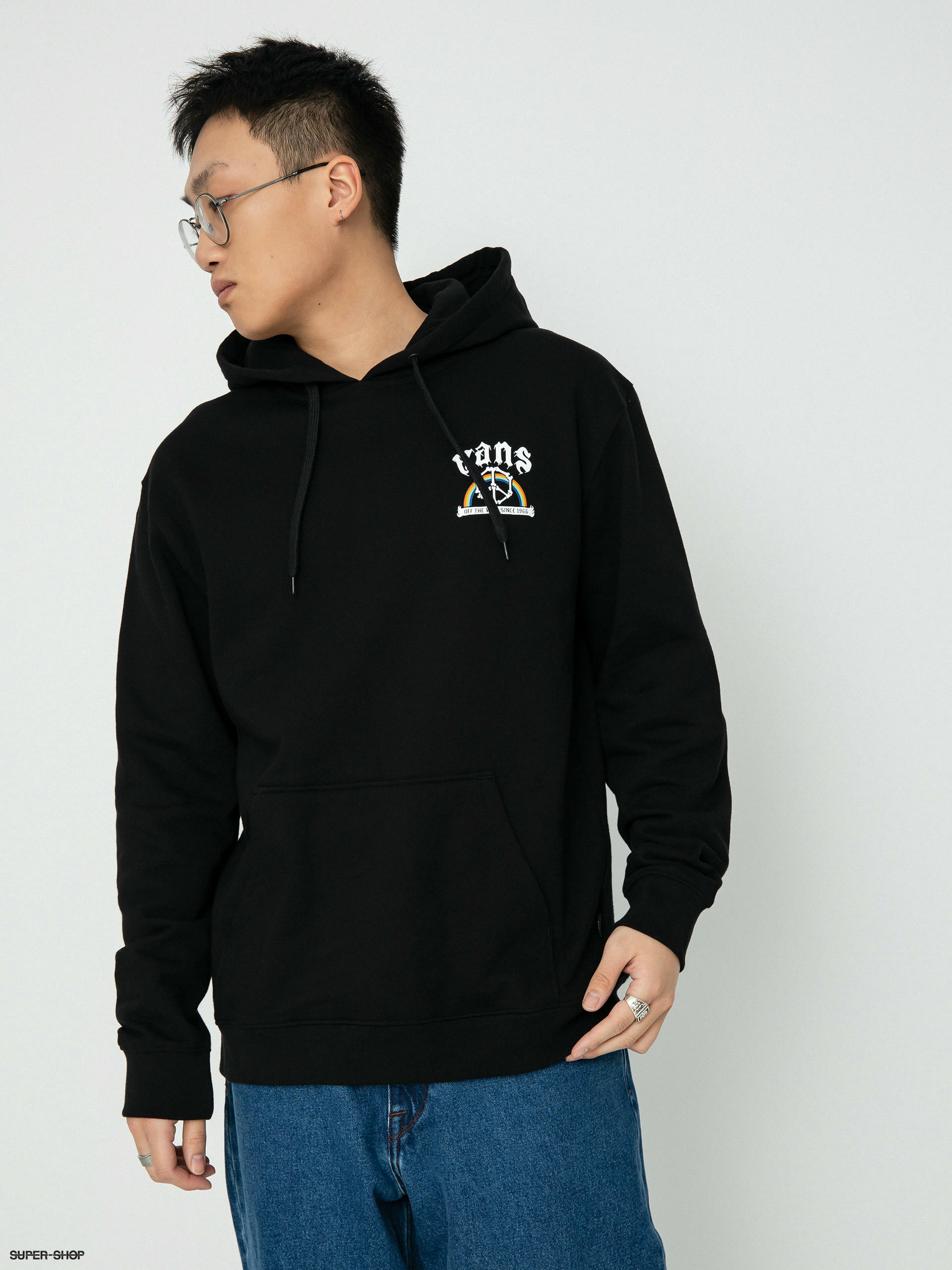 Vans off the sale wall hoodie black