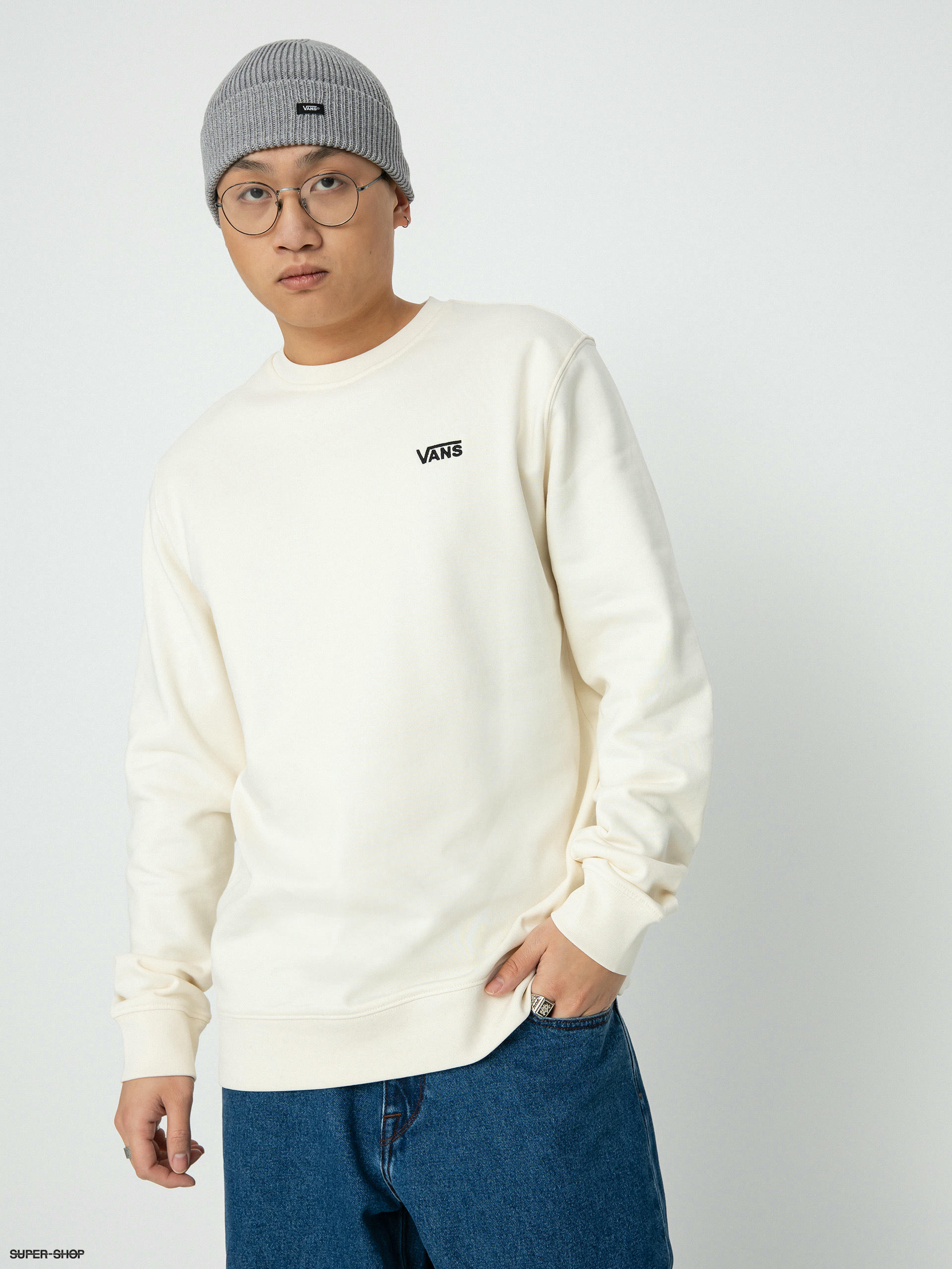 White hotsell vans sweatshirt