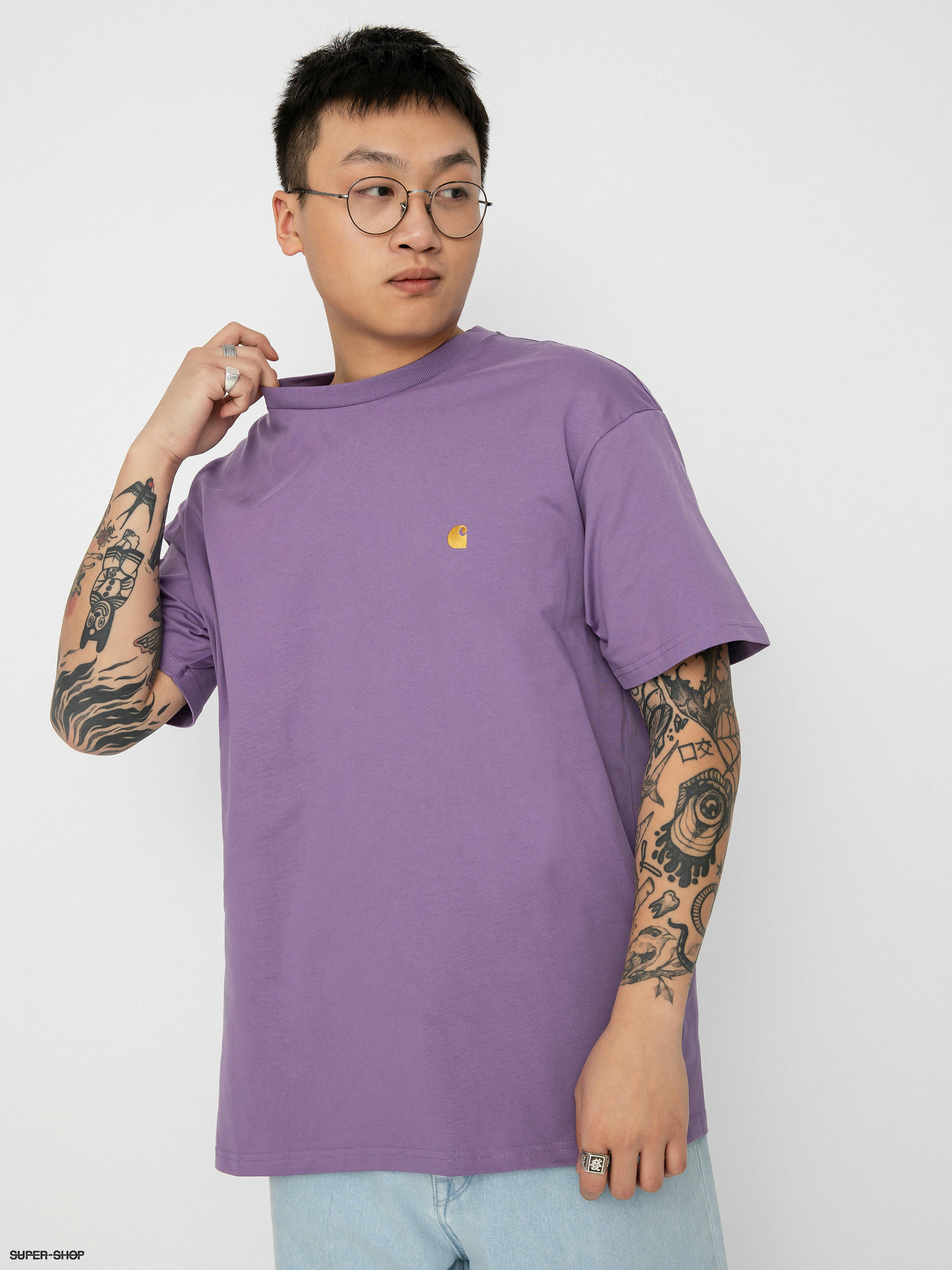 Carhartt WIP Chase T shirt violanda gold