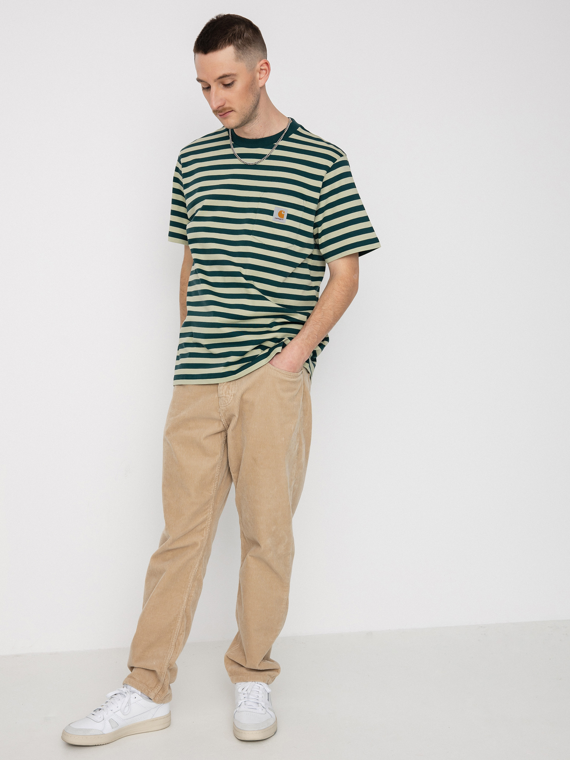 Carhartt WIP Scotty Pocket T-shirt (scotty stripe botanic/agave)