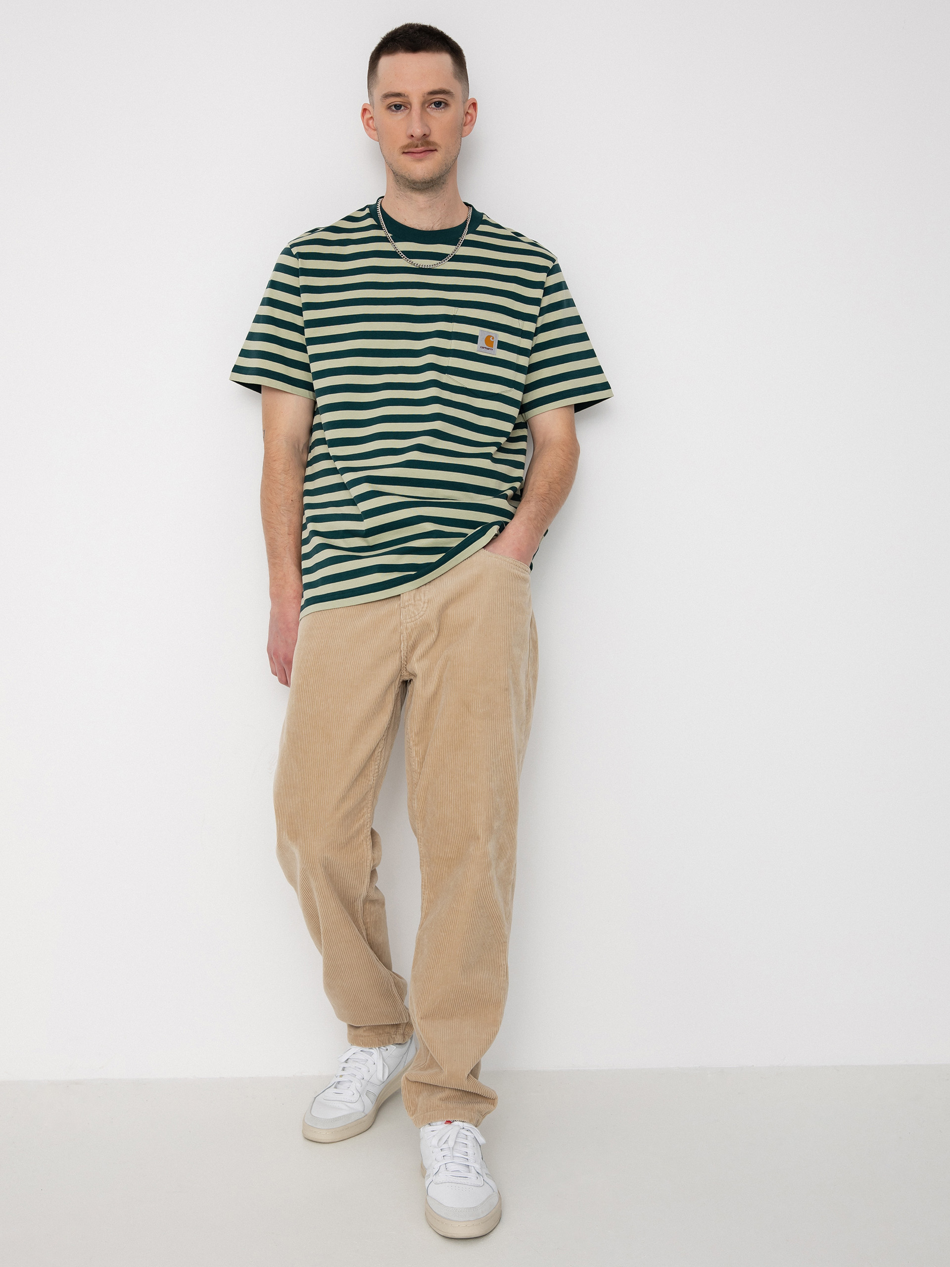 Carhartt WIP Scotty Pocket T-shirt (scotty stripe botanic/agave)