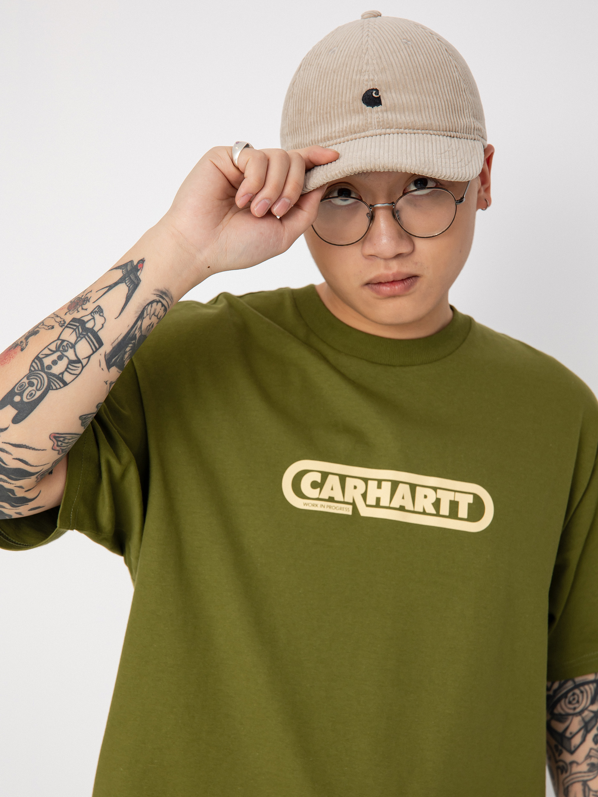 ★2023SS新作★CARHARTT★S/S FUSE SCRIPT T-SHIRT Carhartt WIP Script Embroidery T-Shirt | Turtle / Air Pink