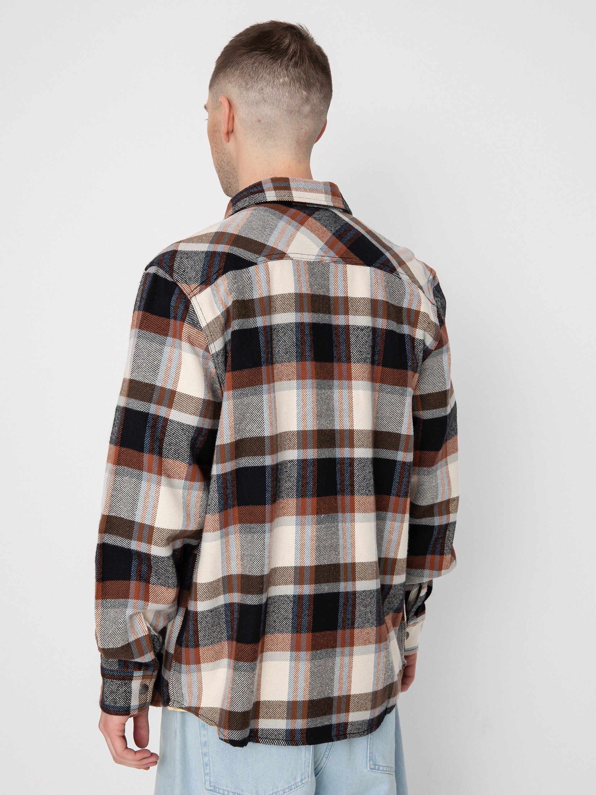 Brixton Coors Pow Bowery Flannel Ls Shirt (river blue/off white)