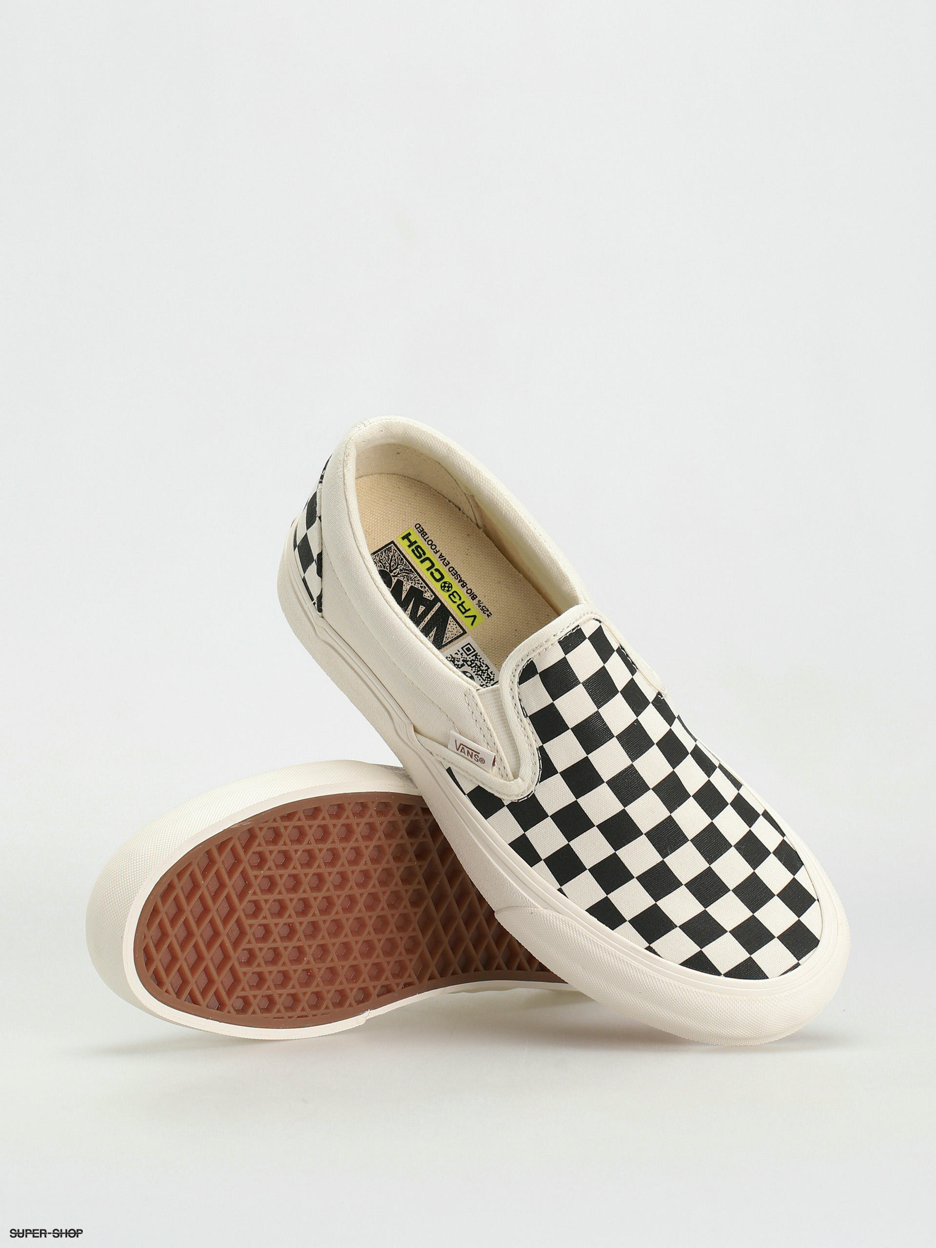 Vans Slip-On Checkerboard Skate Shoe - Gray / Black | Journeys
