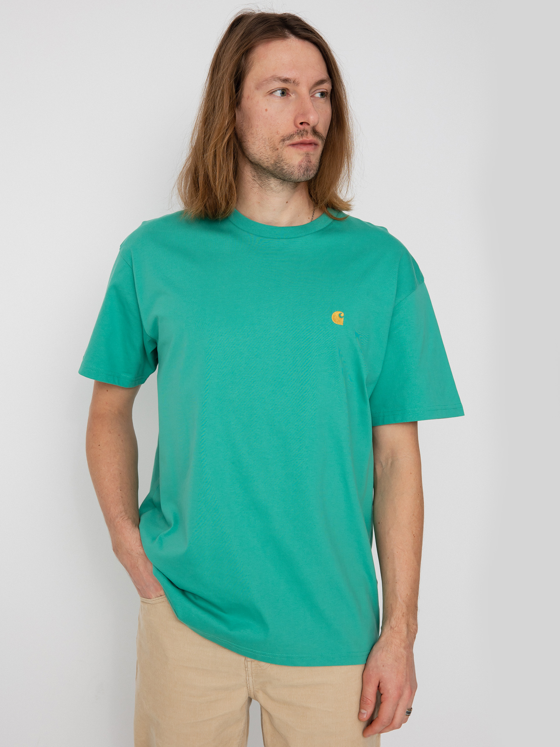 Carhartt WIP Chase T-shirt (aqua green/gold)