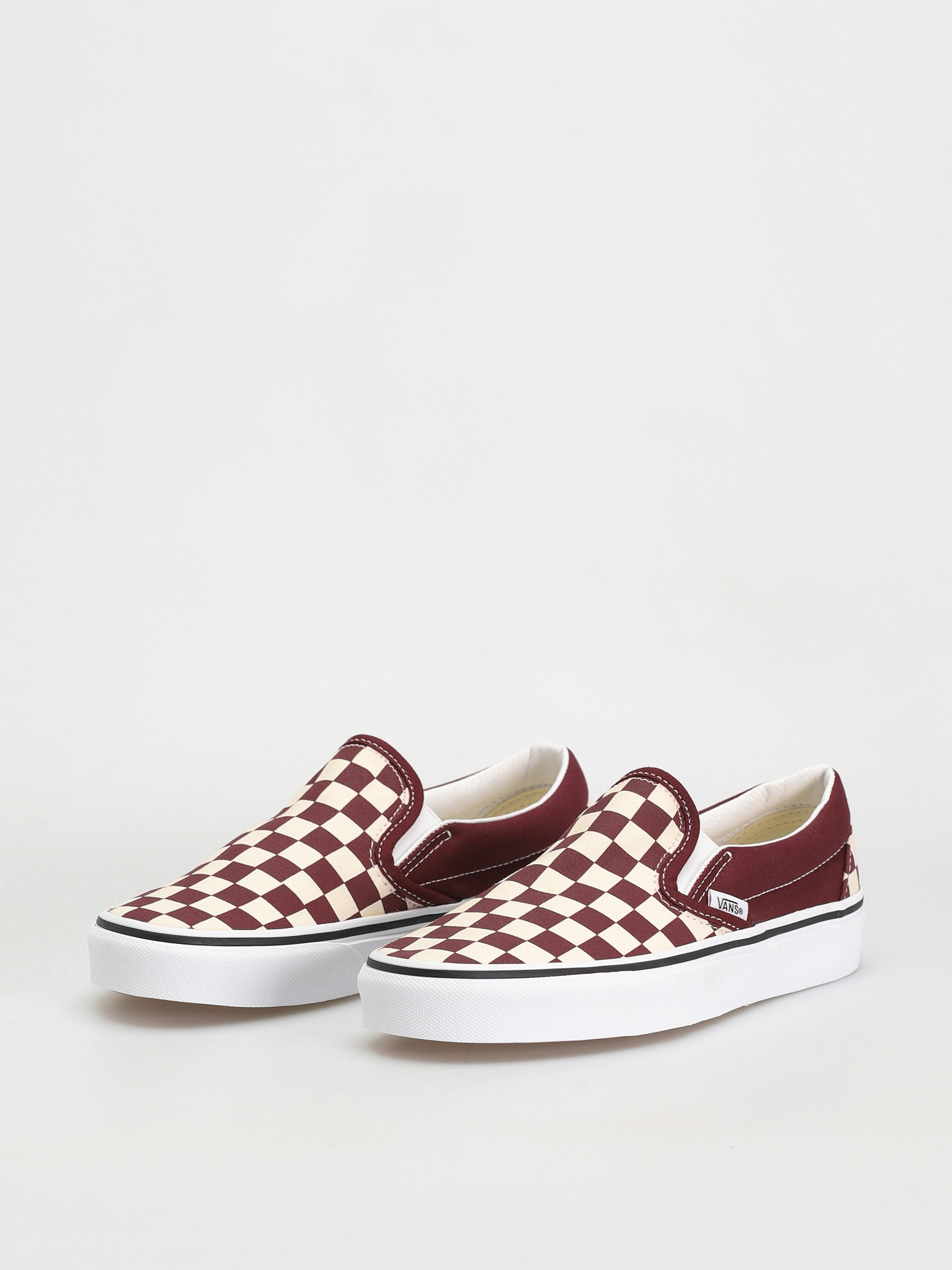 Vans red white checkerboard slip clearance on