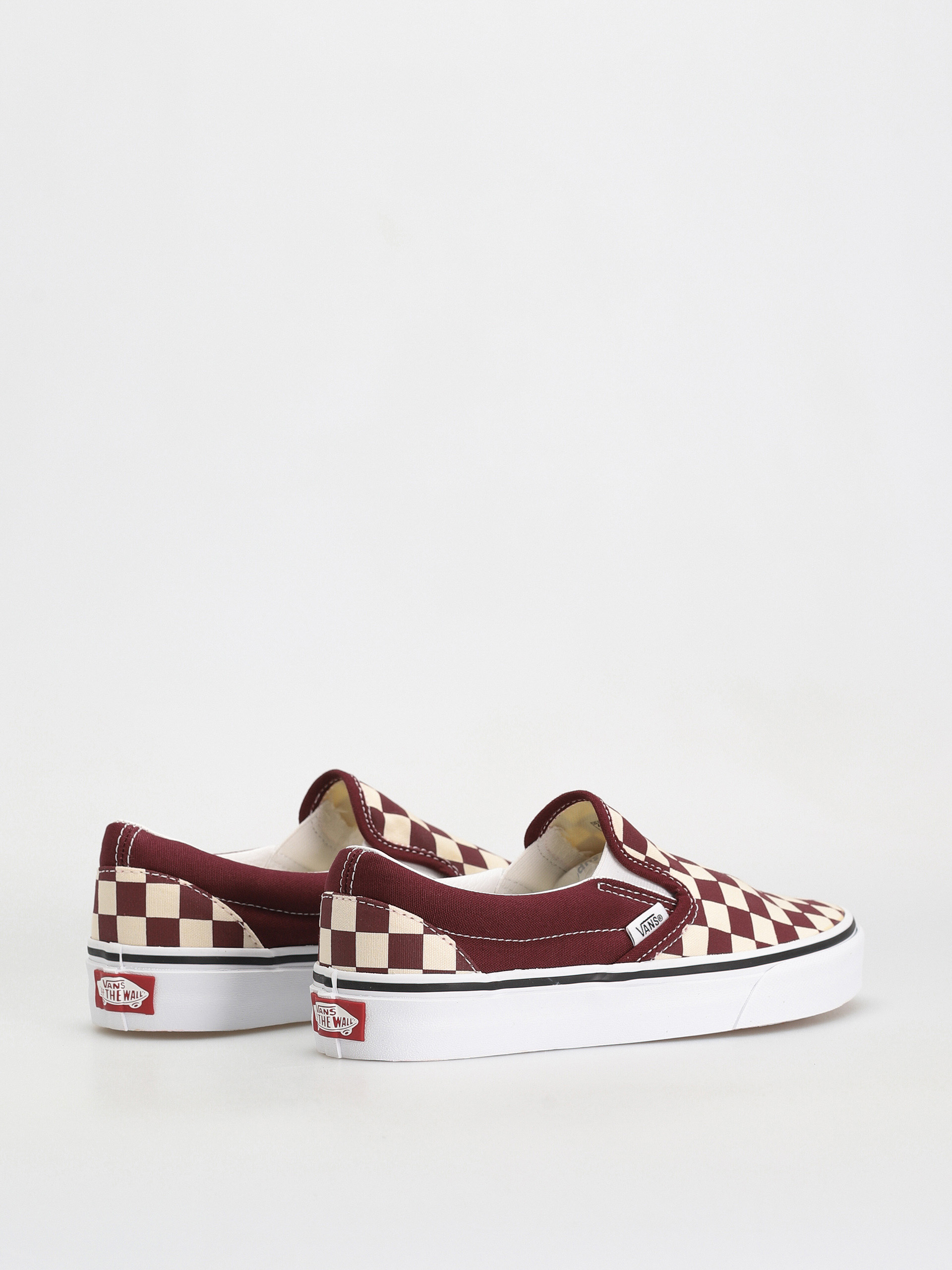 Vans best sale checkerboard maroon