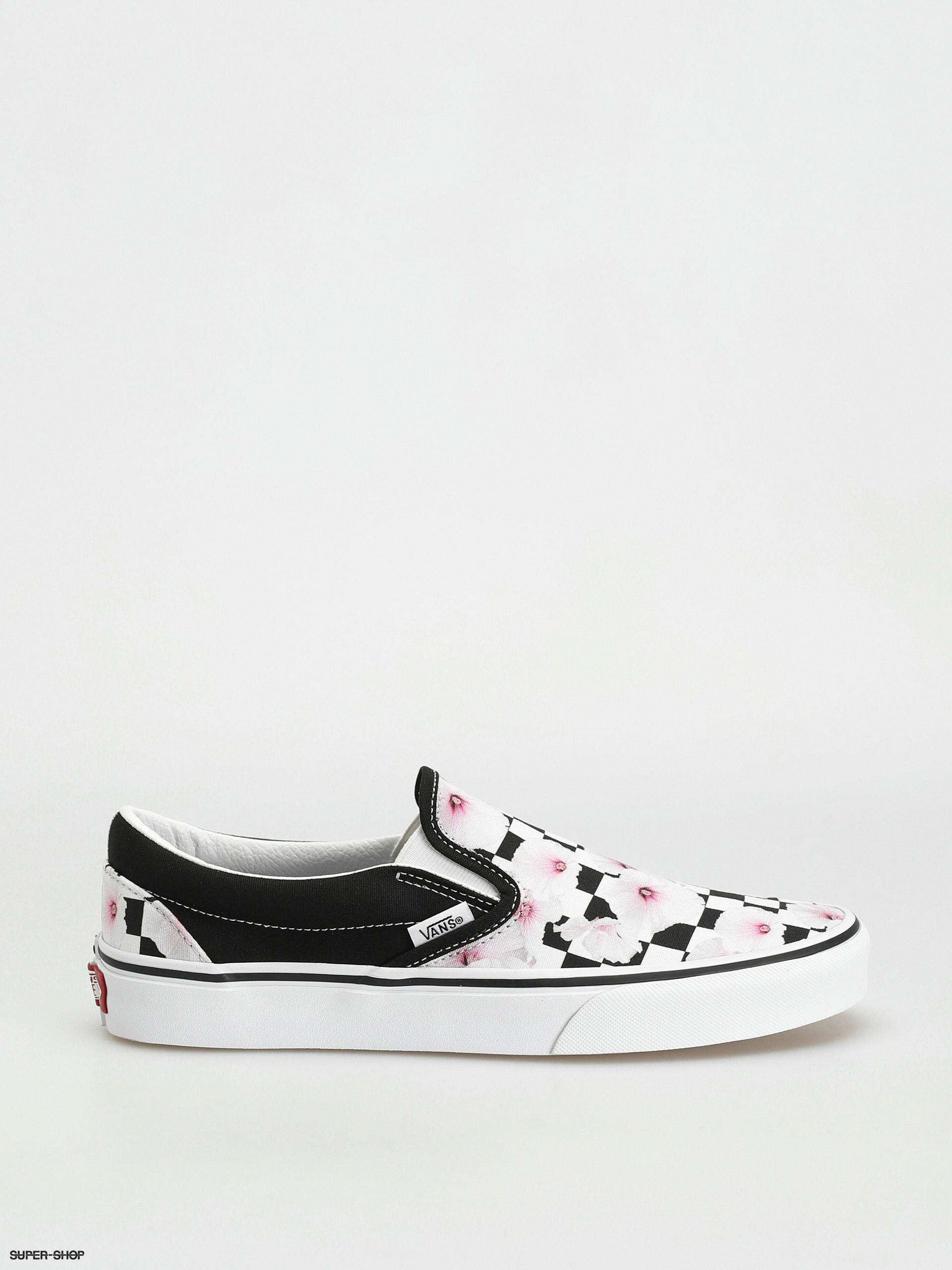 Black and pink slip cheap on vans