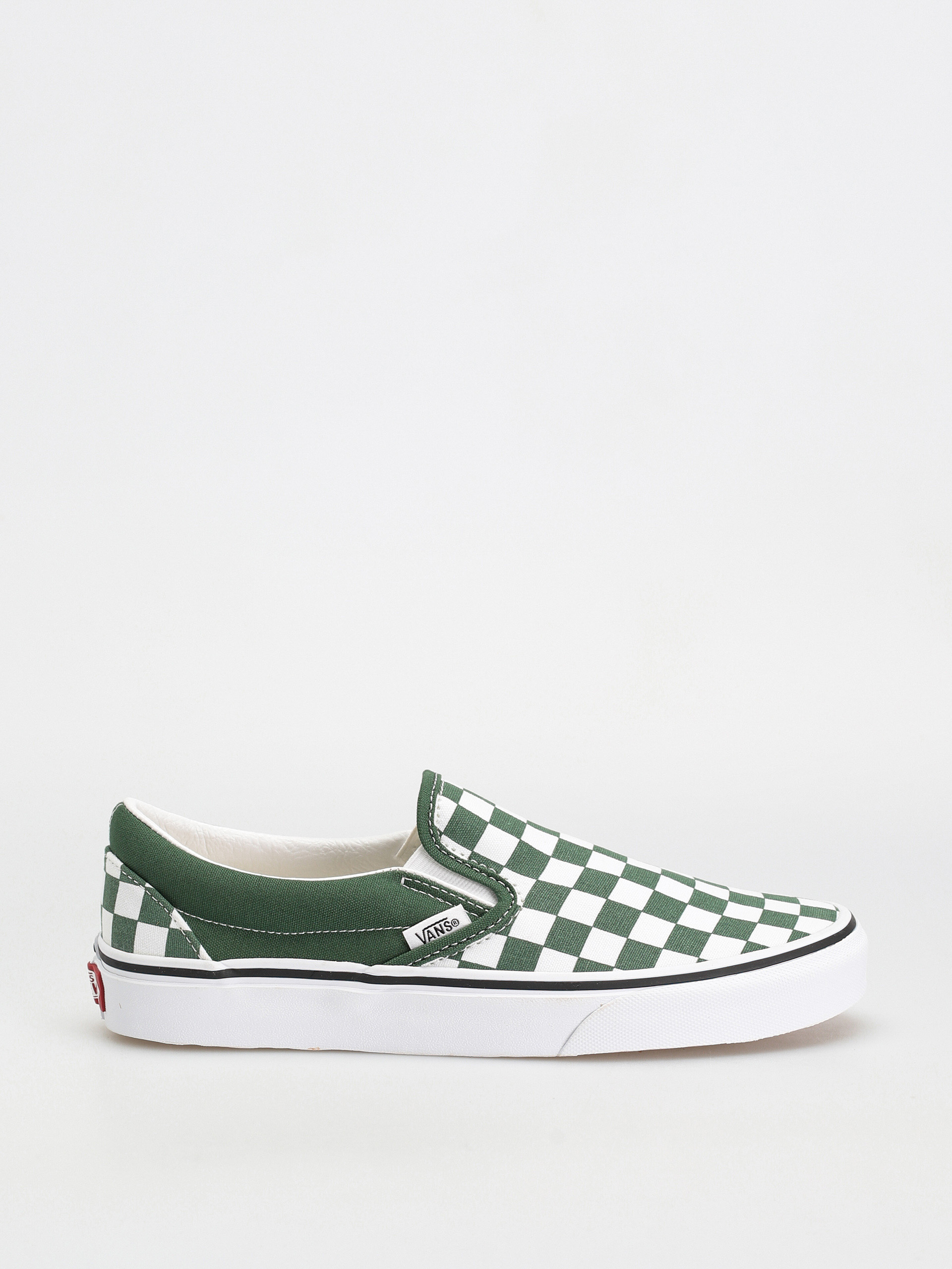 Vans checkerboard slip hot sale on green