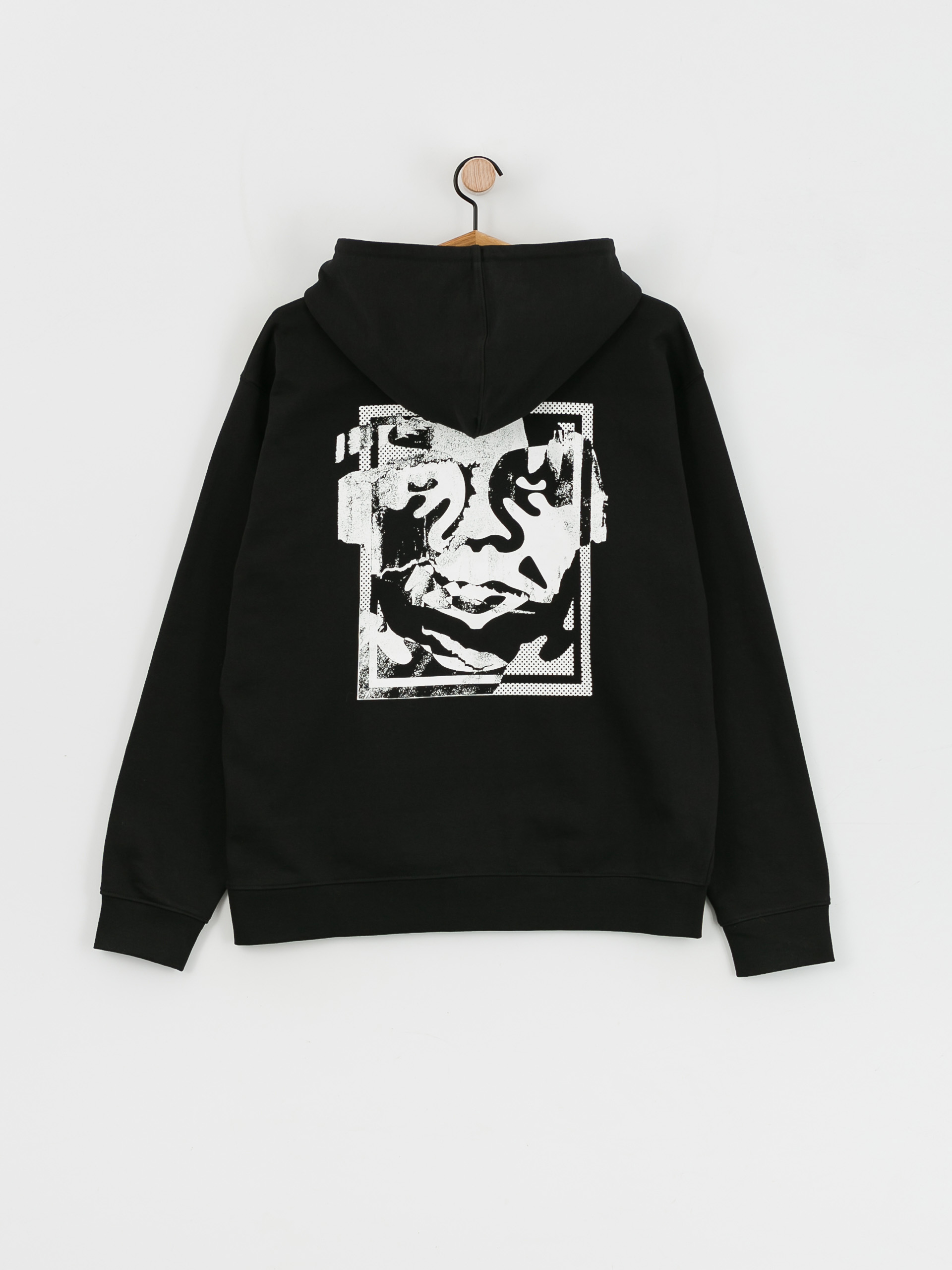 OBEY Torn Icon Face HD Hoodie (black)