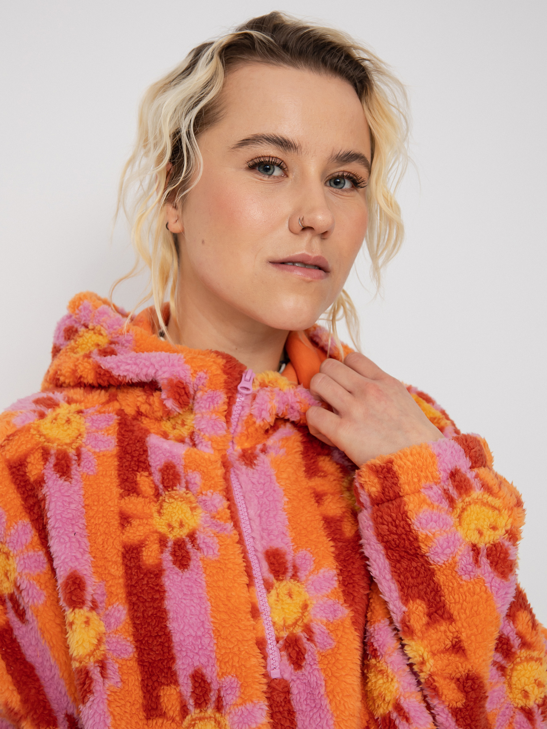 Womens Billabong X Smiley Cozy Smiles Fleece (orange kiss)