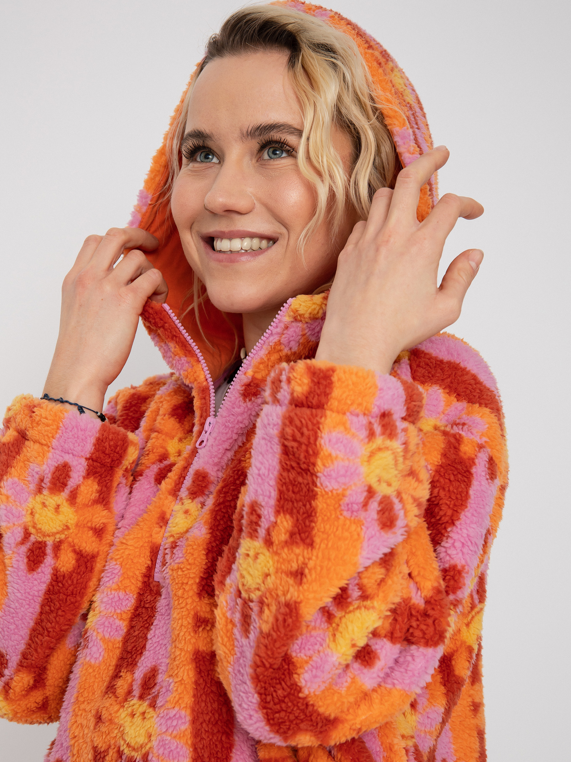 Womens Billabong X Smiley Cozy Smiles Fleece (orange kiss)