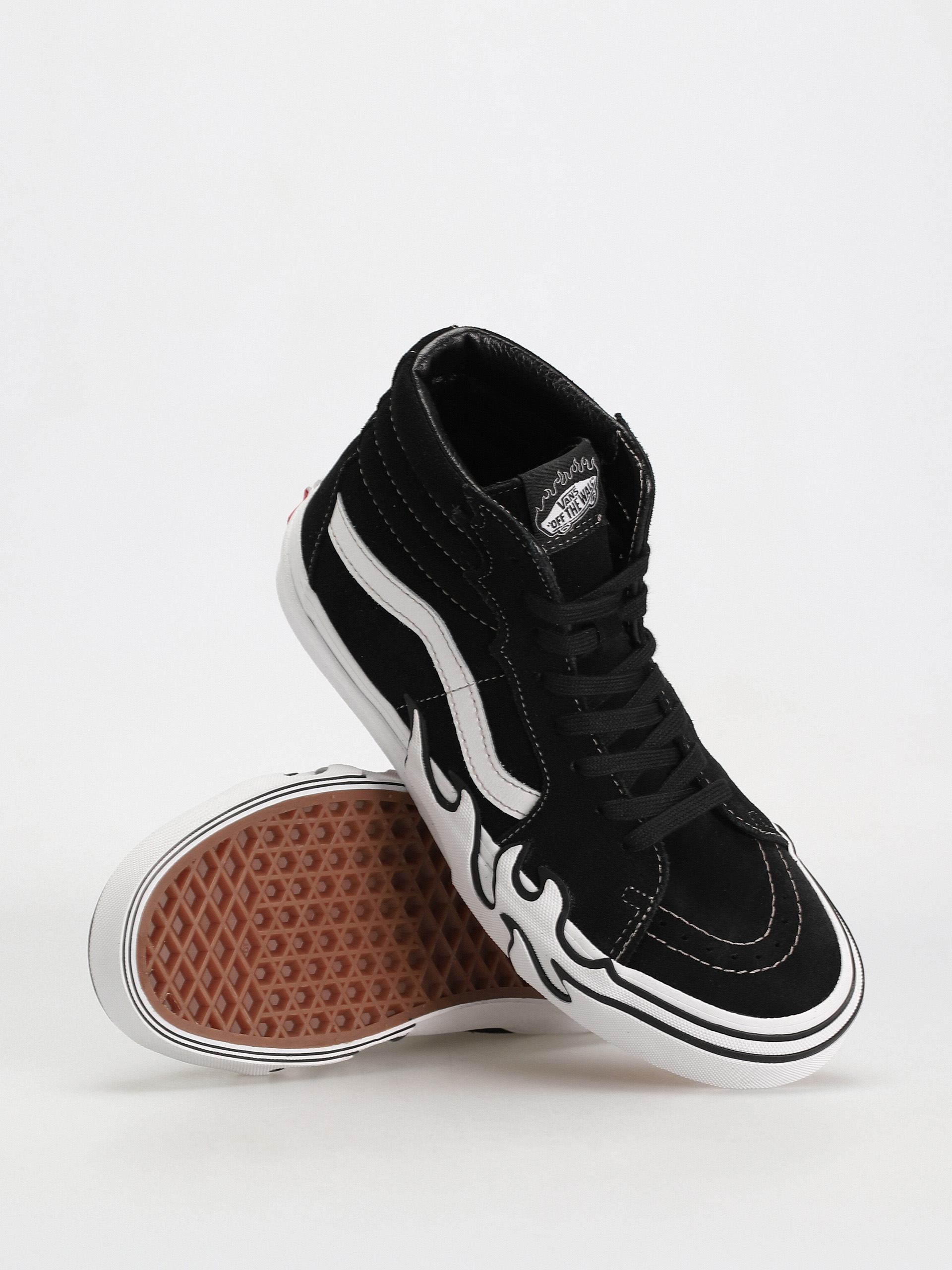 Vans Sk8 Hi Flame Shoes - black (suede black/white)
