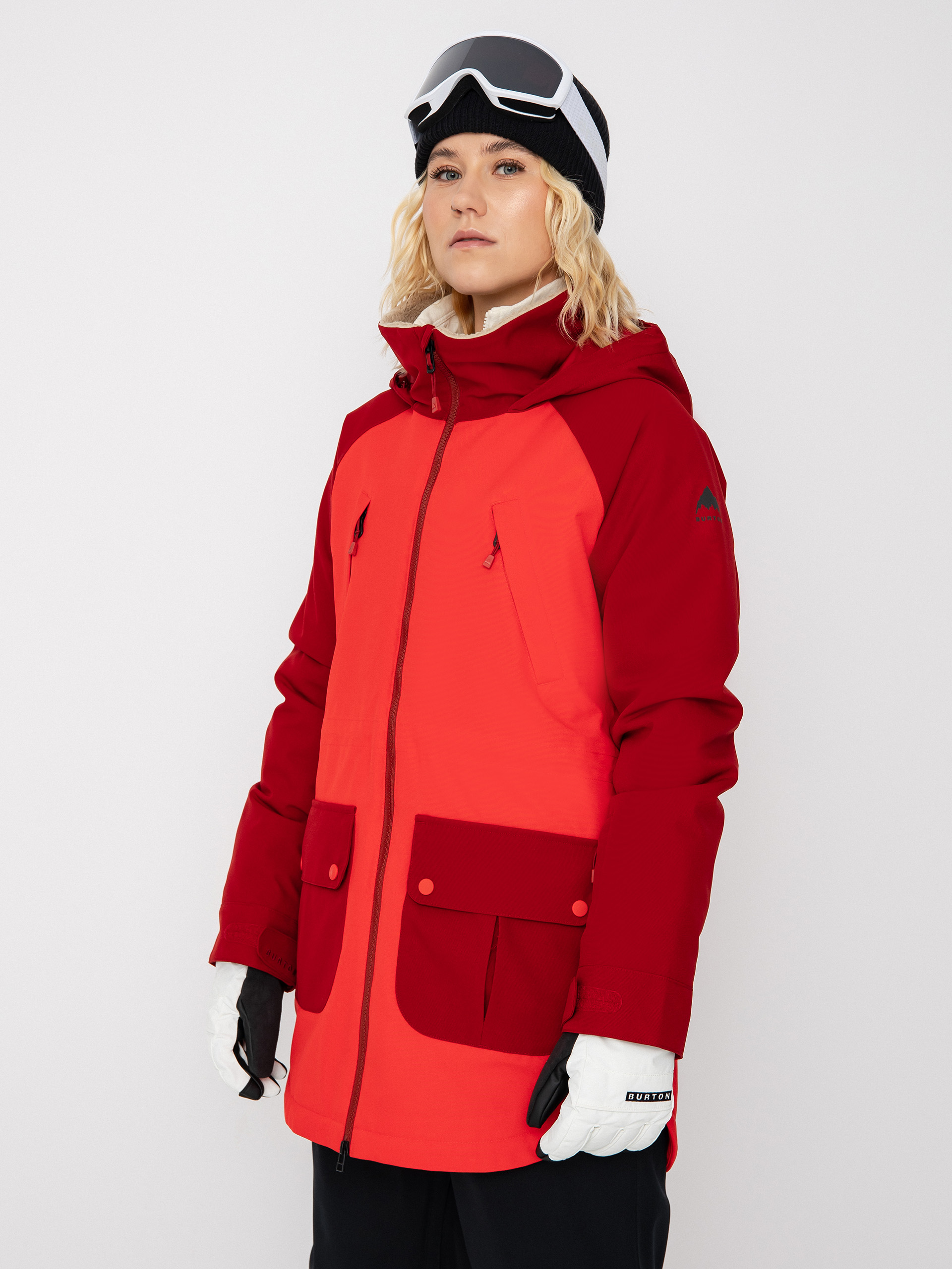 Womens Burton Prowess Snowboard jacket (tomato/sun dried tomato)