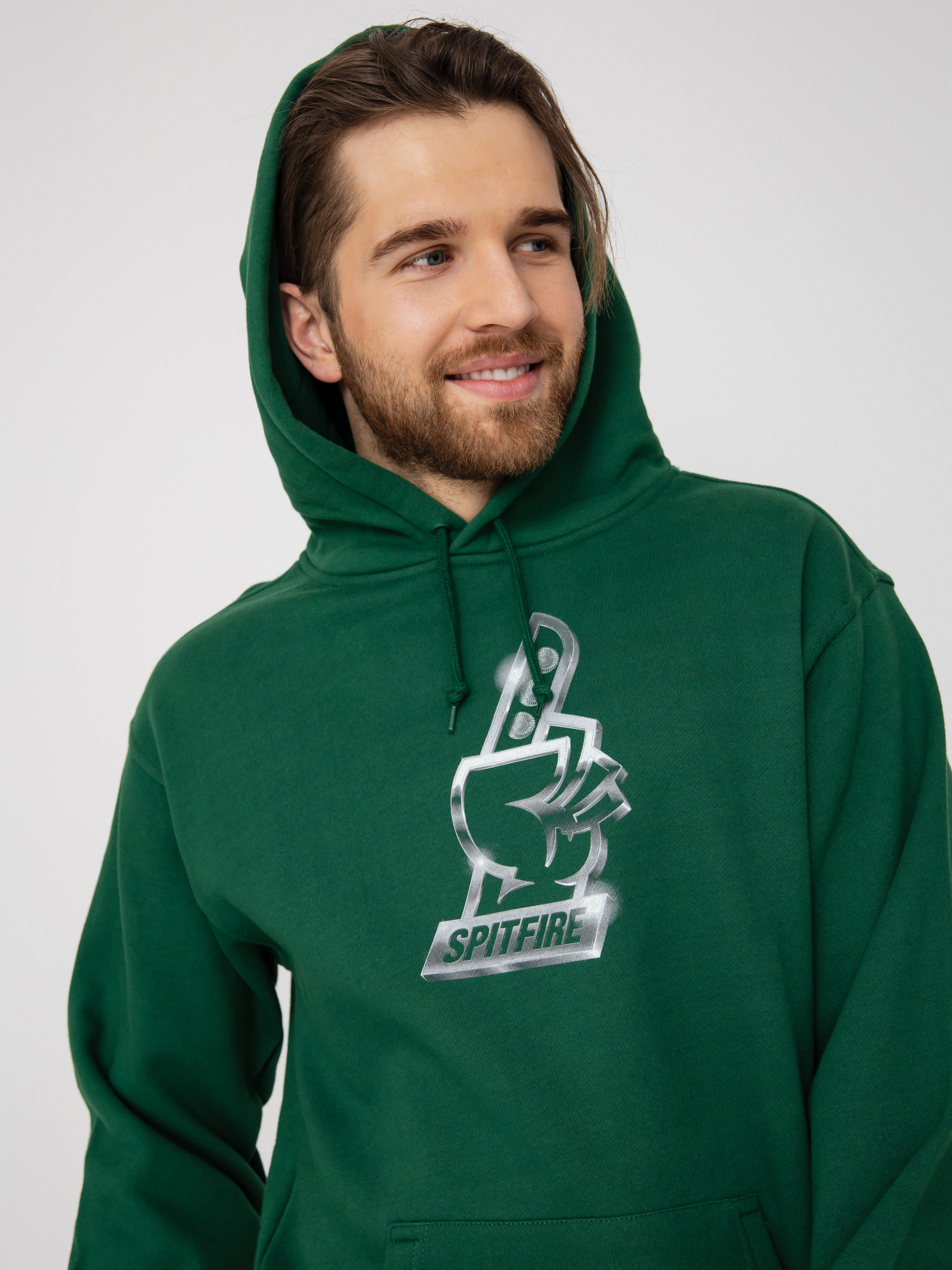 Spitfire Chrome HD Hoodie (dark green)