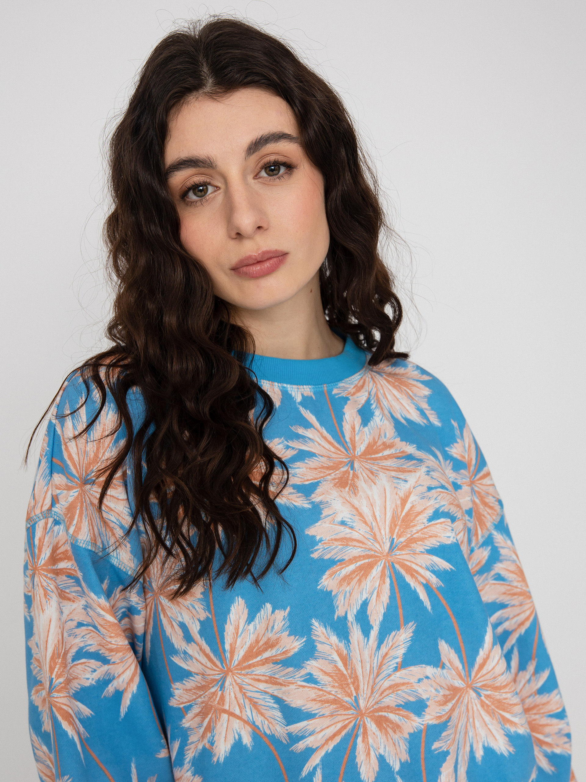 Roxy Off To The Beach Sweatshirt Wmn (azure blue palm island)