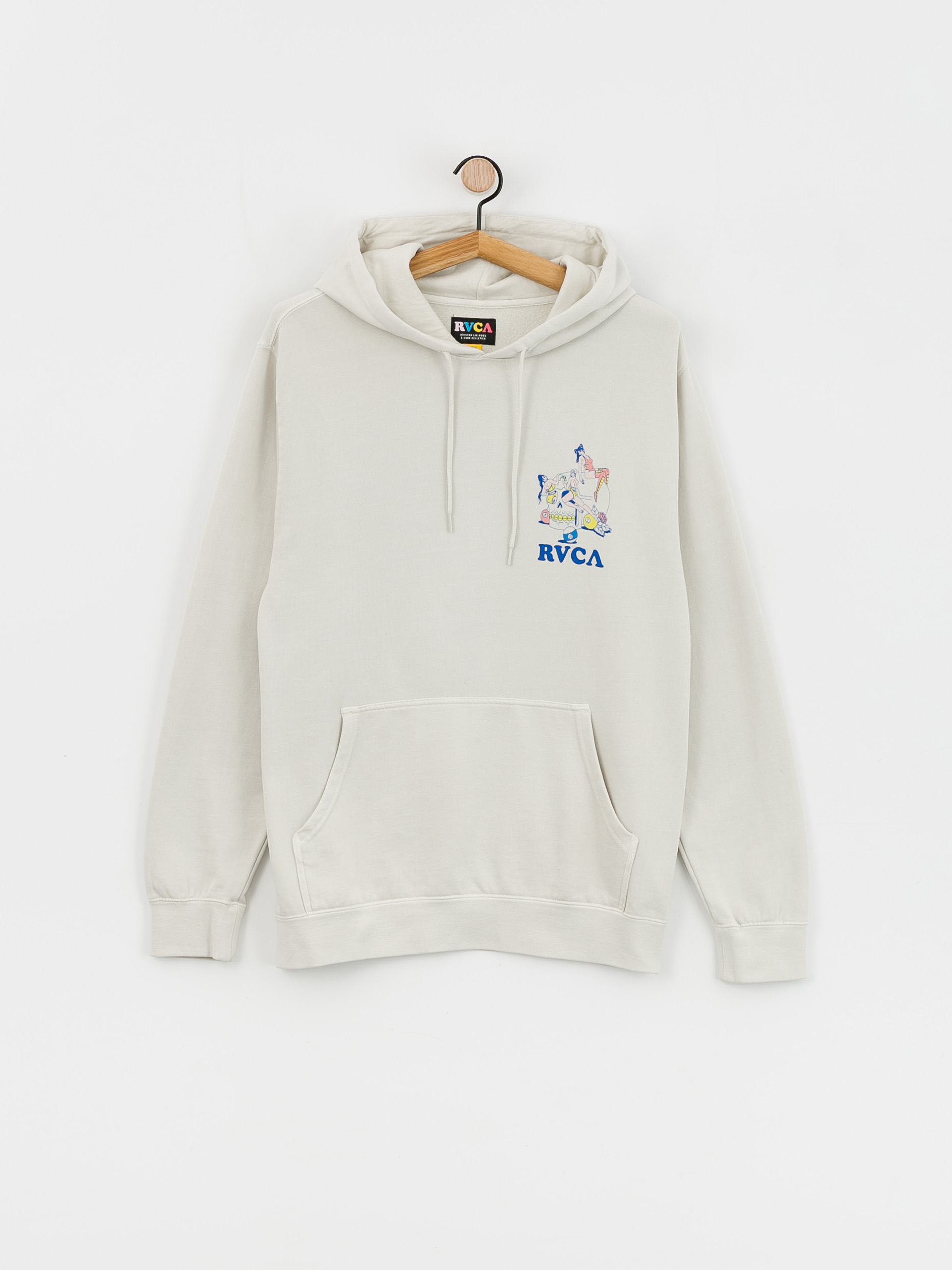 RVCA Skull Club HD Hoodie (silver bleach)