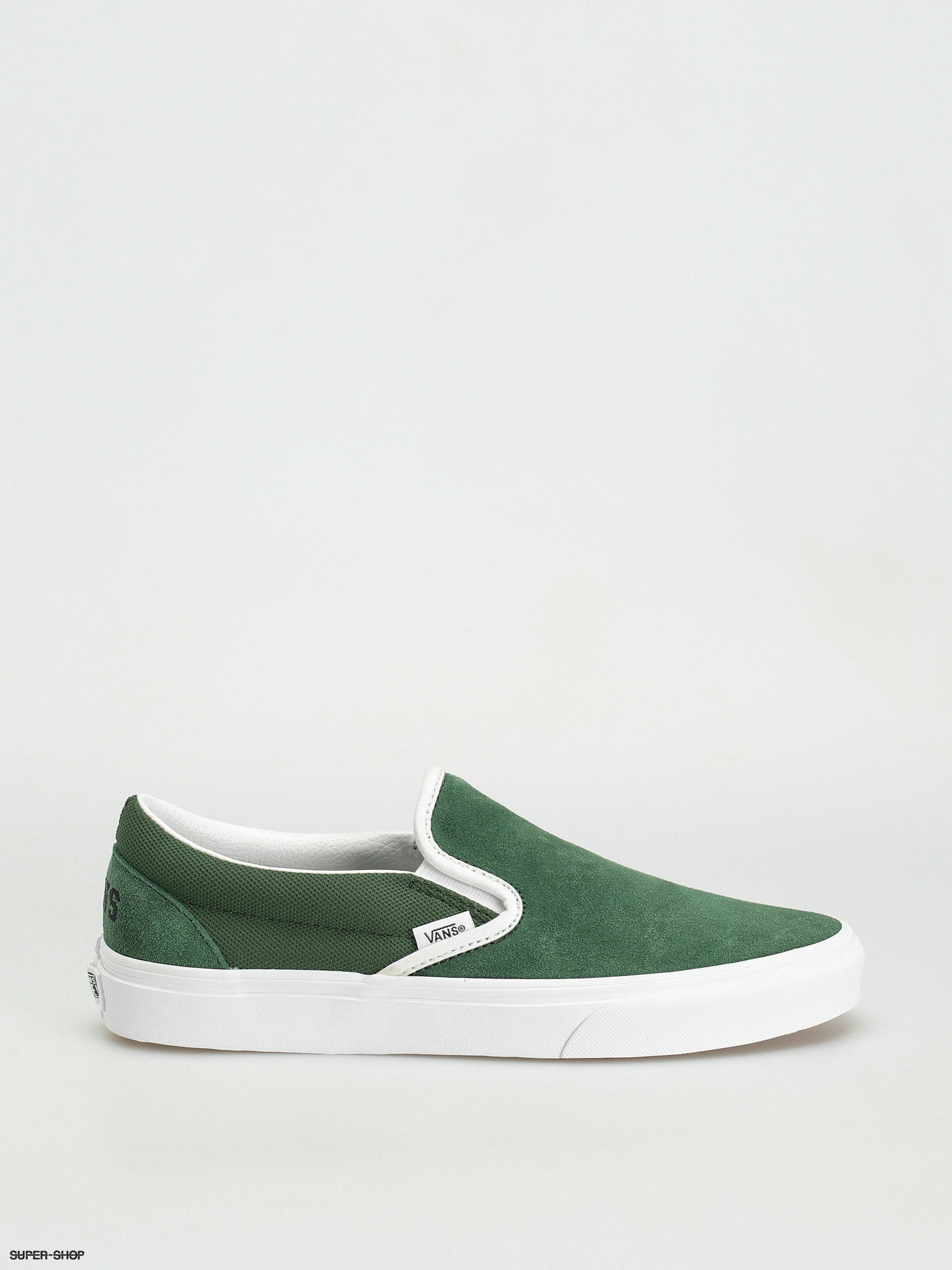 Dark green cheap slip on vans