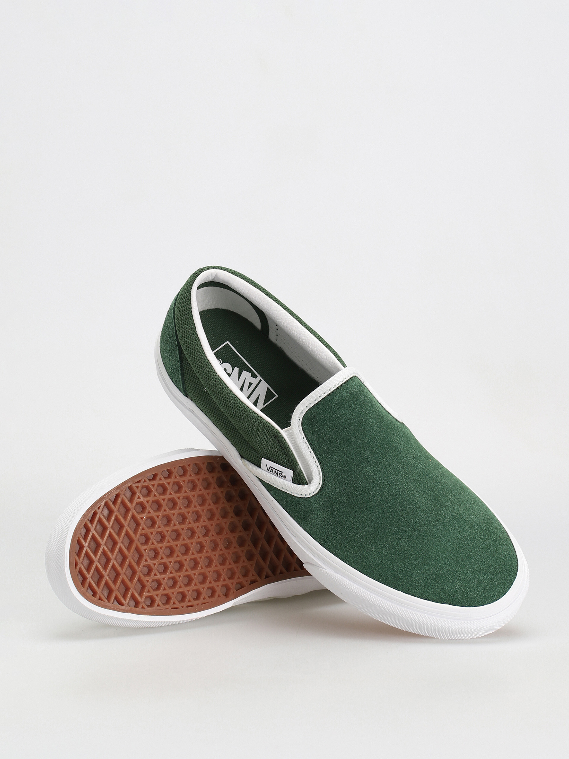 Vans Classic Slip On Shoes (vans club green/white)