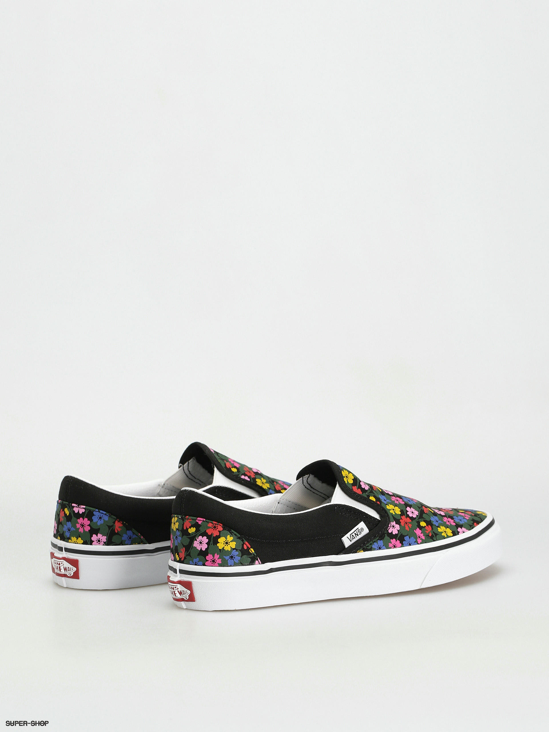 Vans black floral store shoes