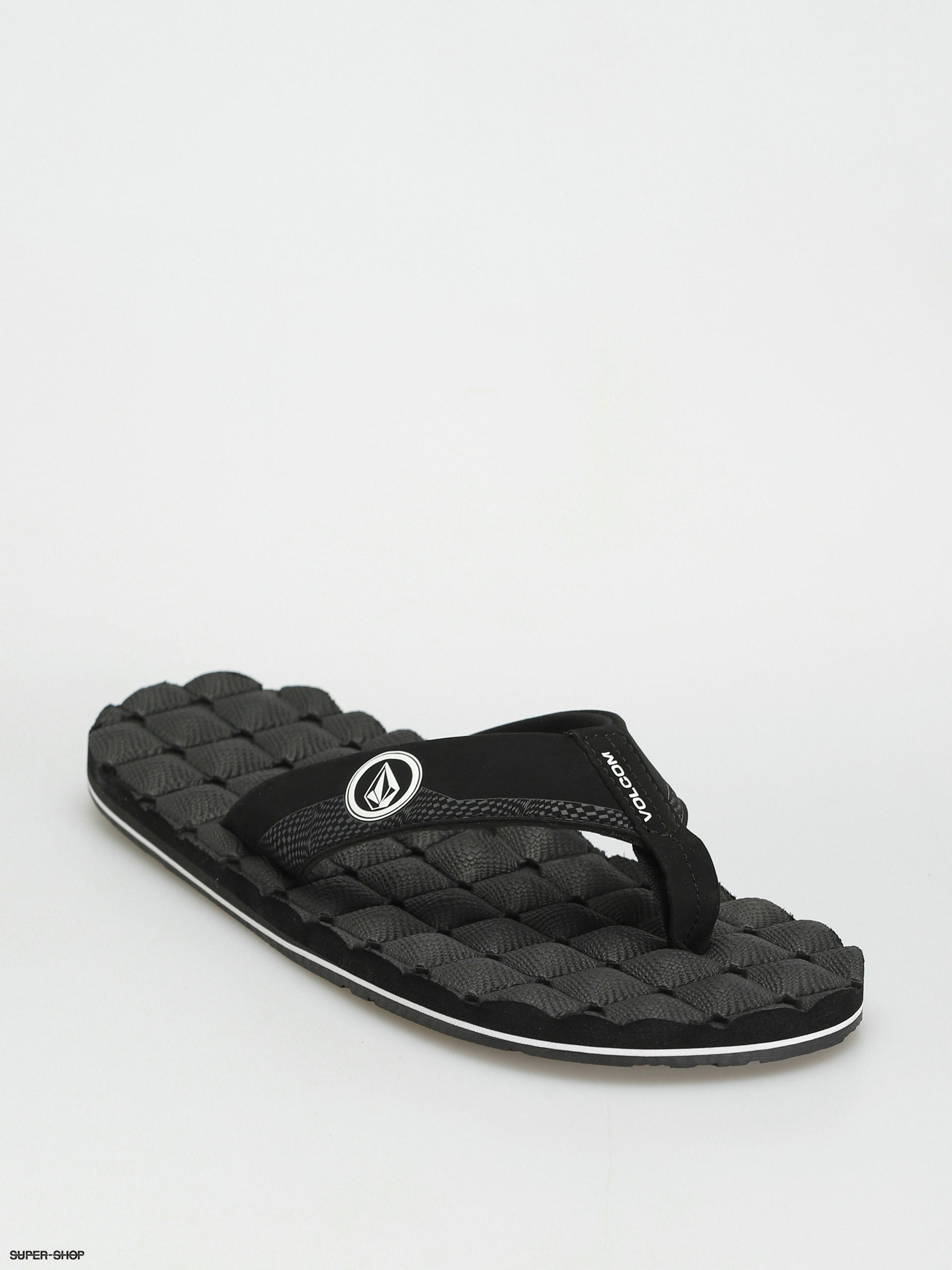 Volcom black flip store flops