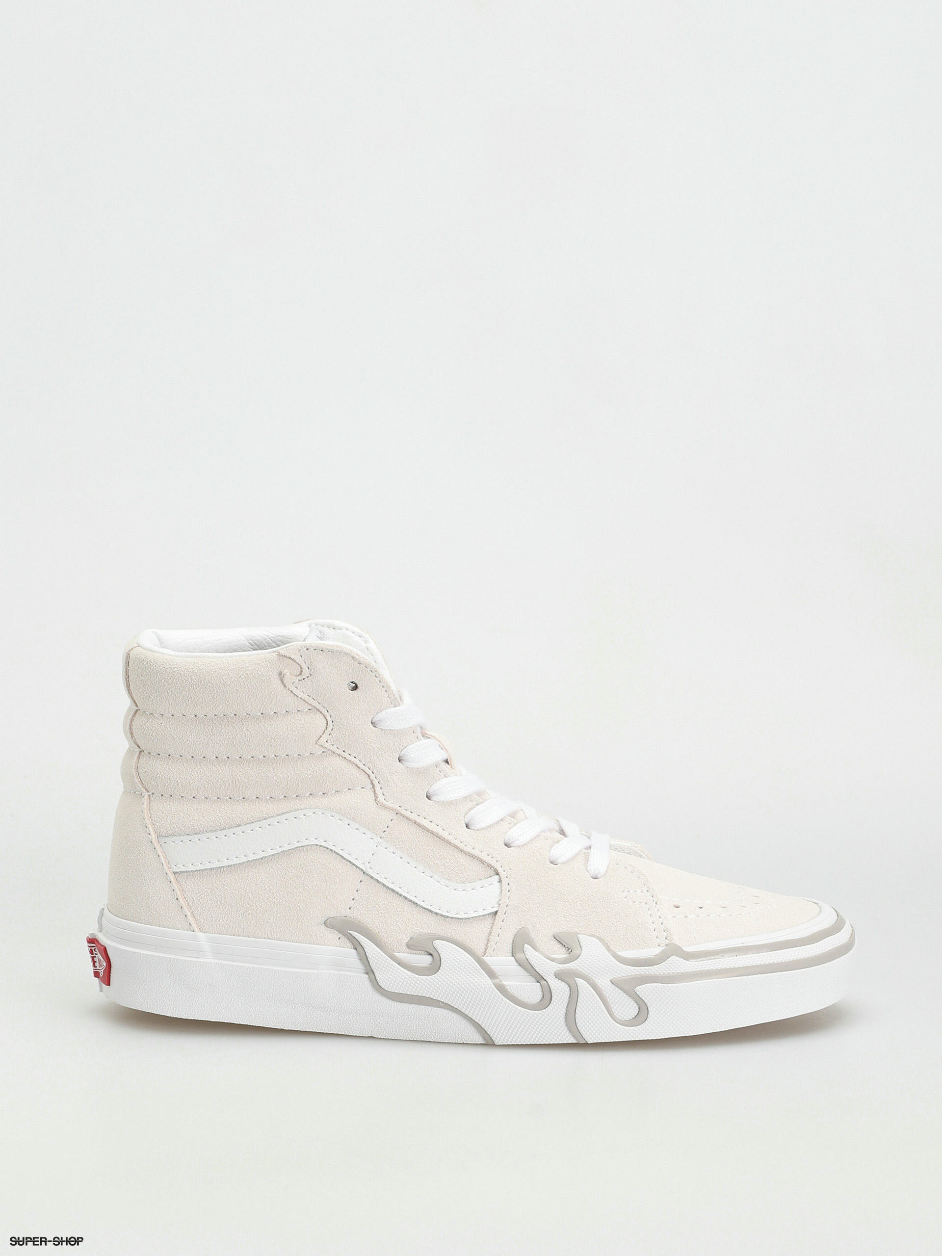 Vans Sk8 Hi Flame Shoes (suede white/white)