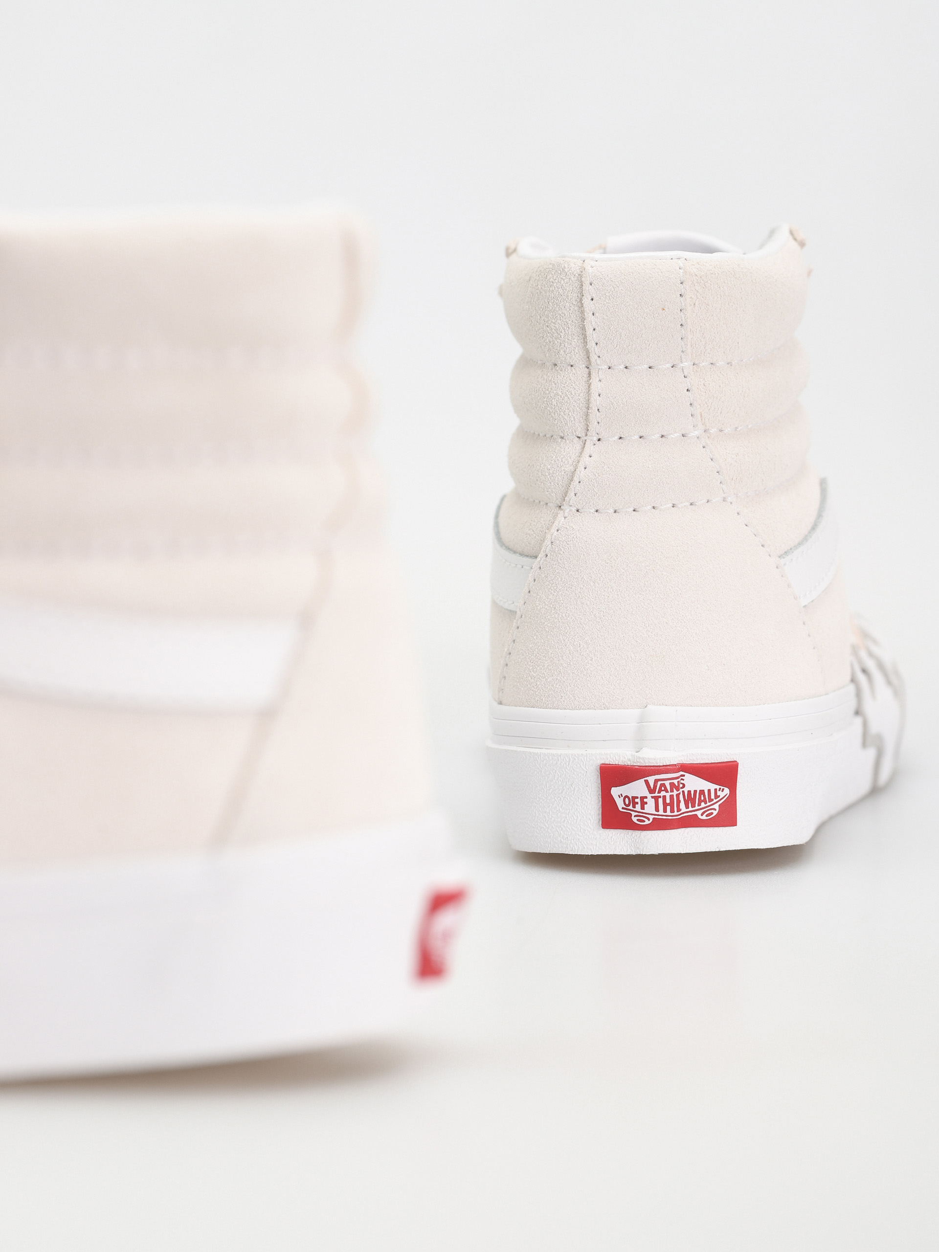 Vans Sk8 Hi Flame Shoes (suede white/white)