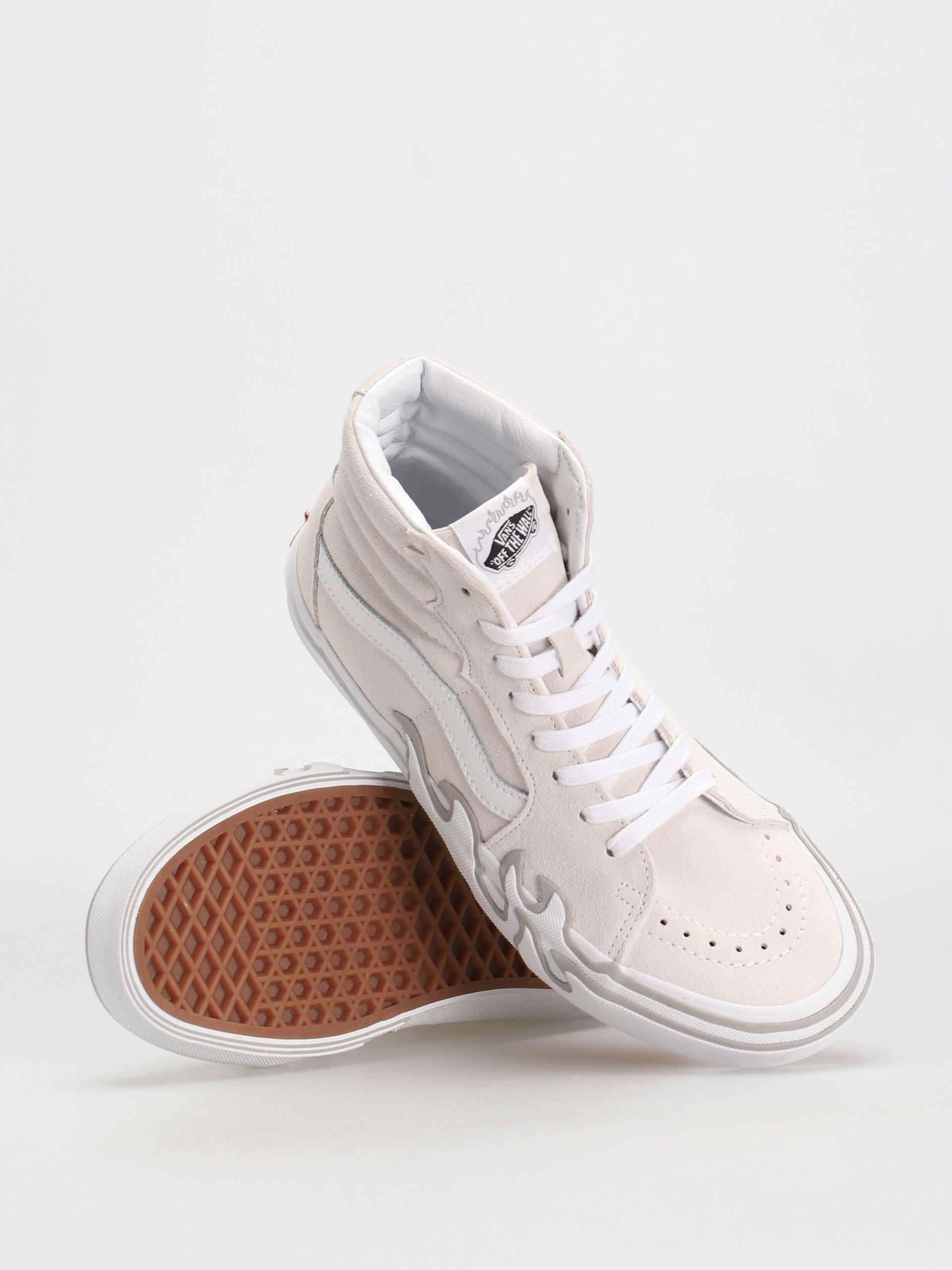Vans Sk8 Hi Flame Schuhe (suede white/white)