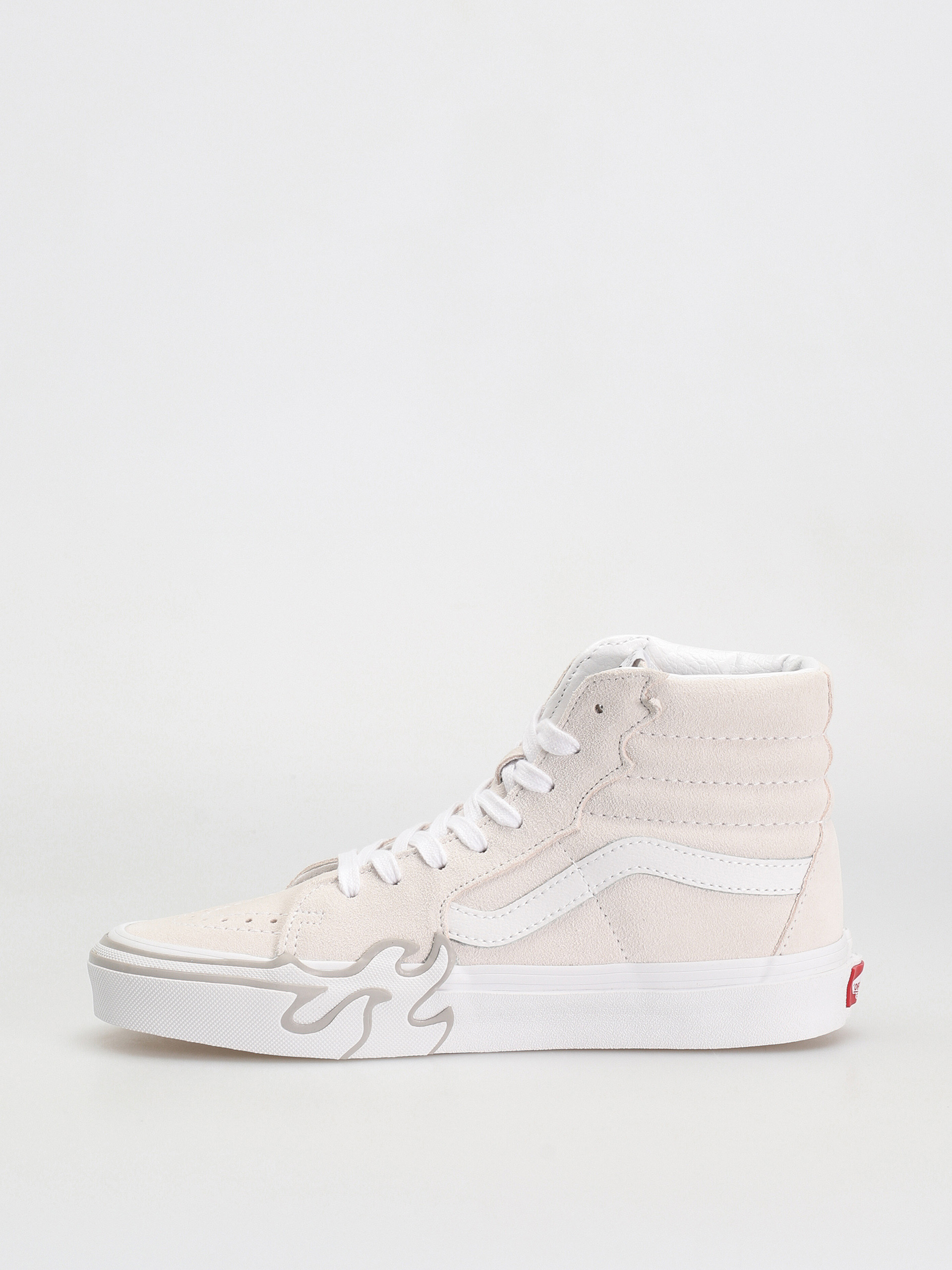 Vans Sk8 Hi Flame Shoes (suede white/white)