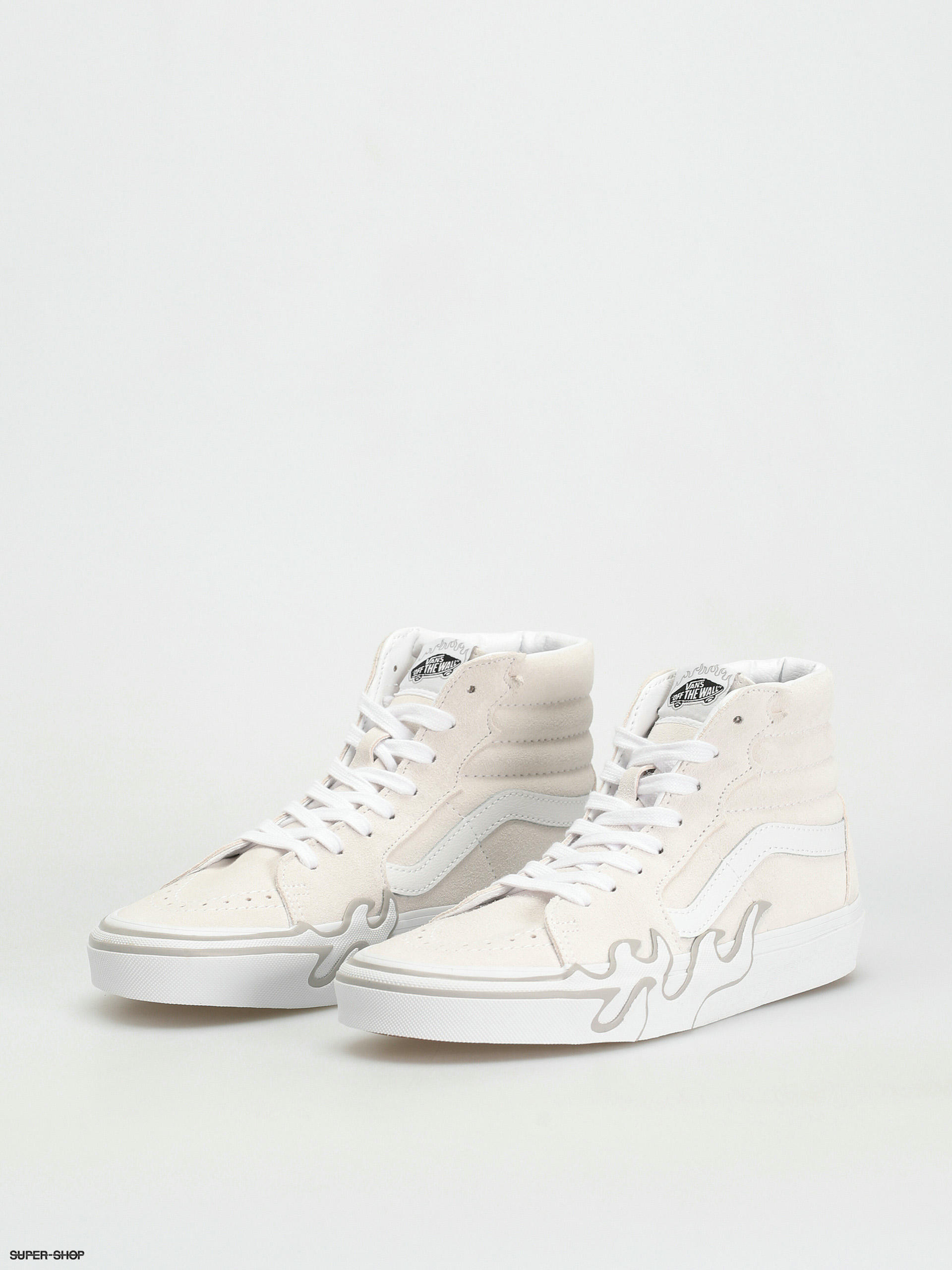 Vans Sk8 Hi Flame Shoes (suede white/white)