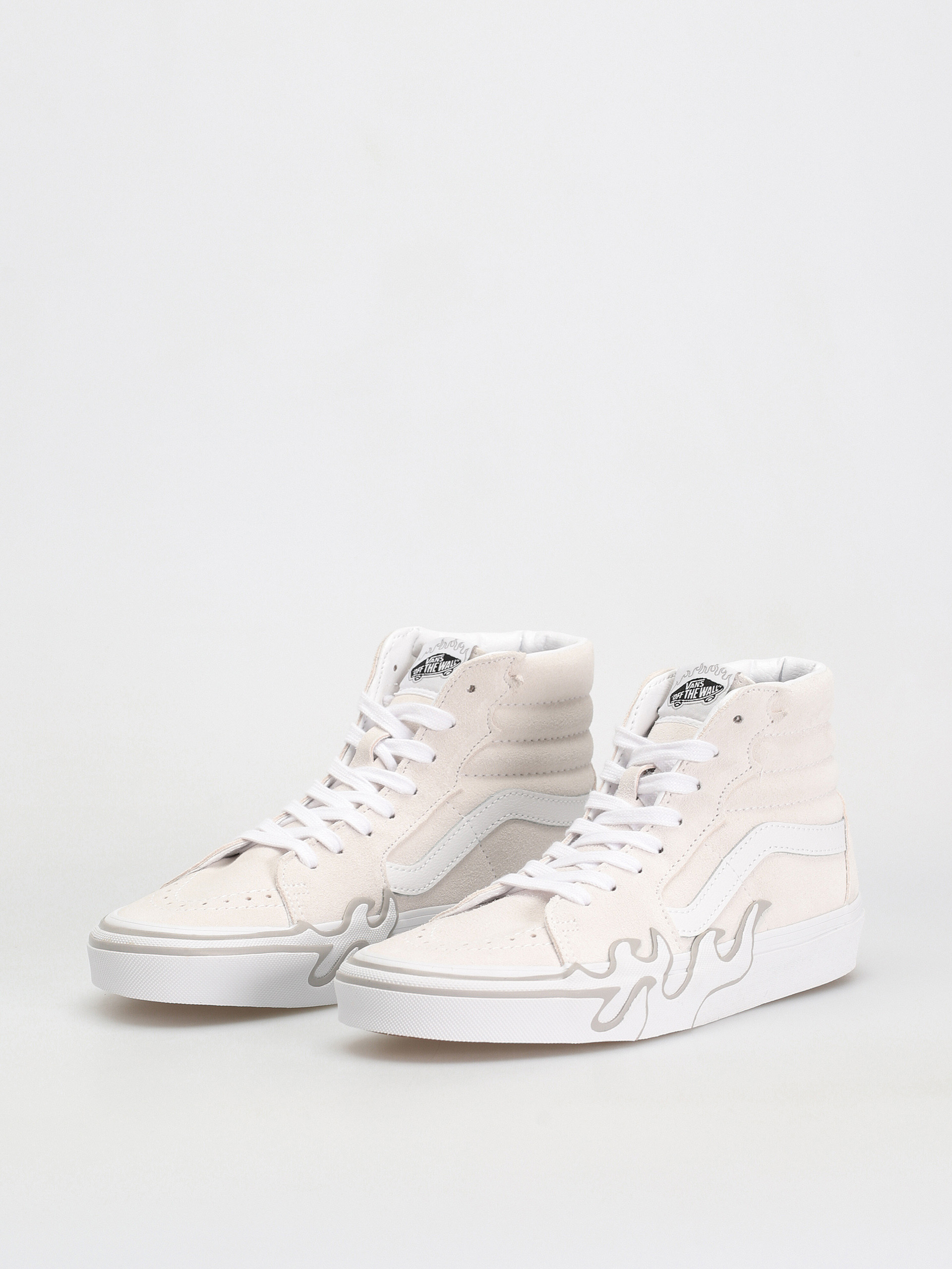 Vans Sk8 Hi Flame Shoes (suede white/white)