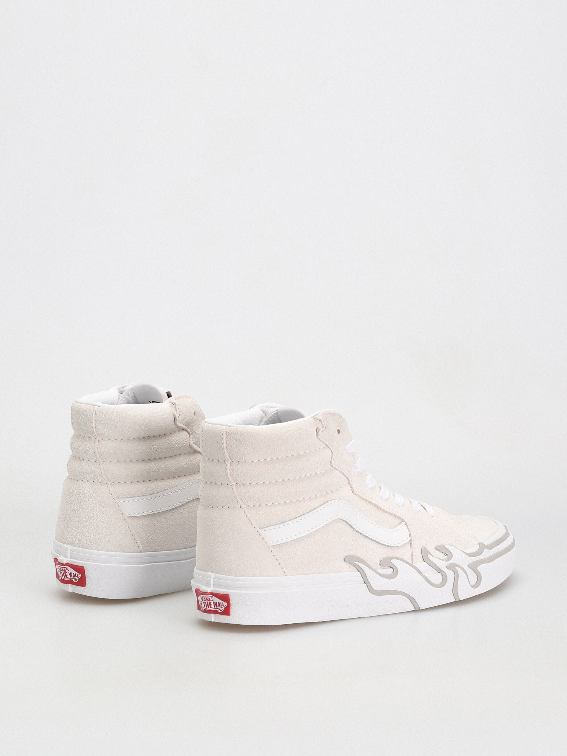 Vans Sk8 Hi Flame Shoes (suede white/white)
