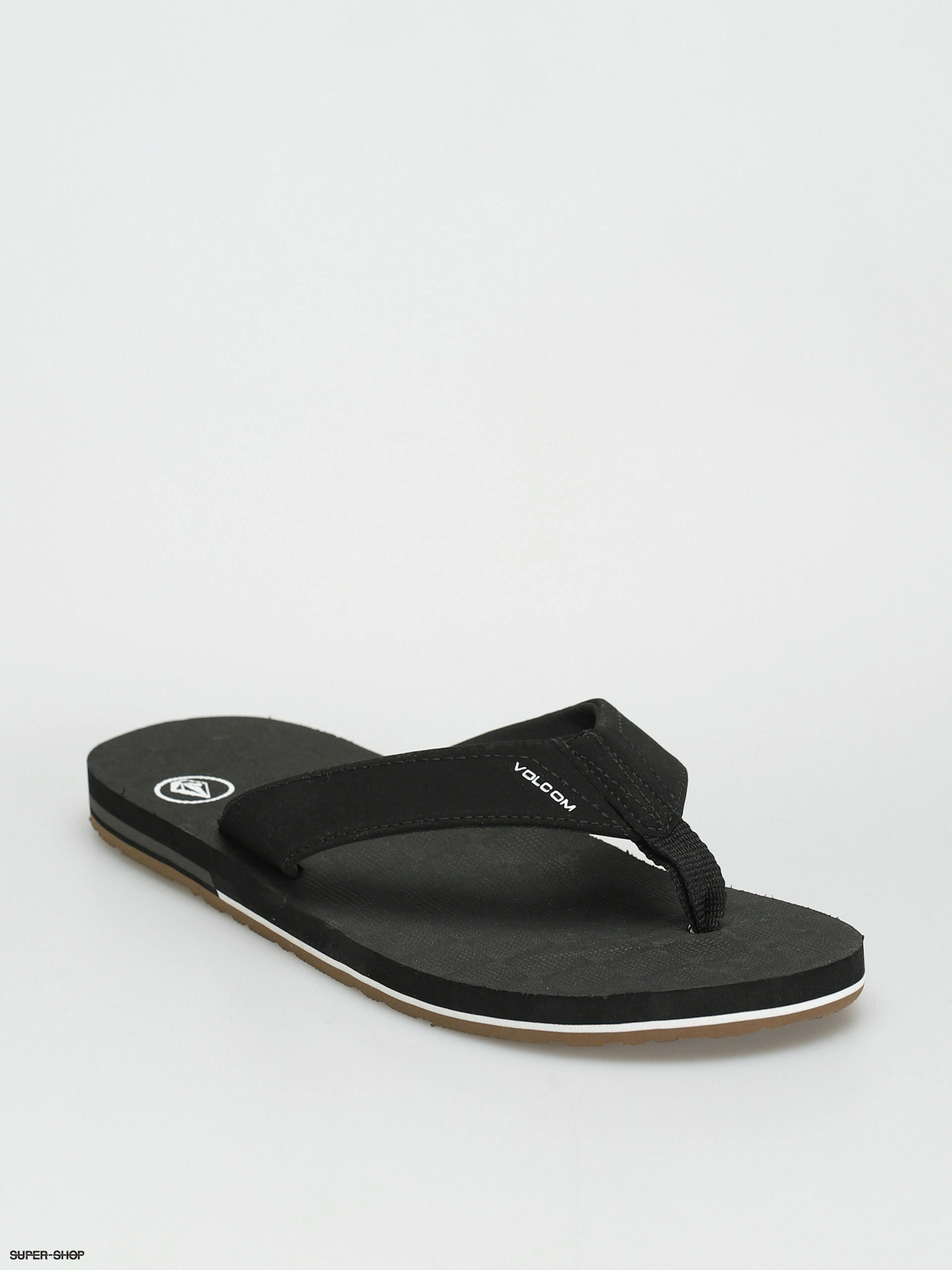 Volcom black flip store flops