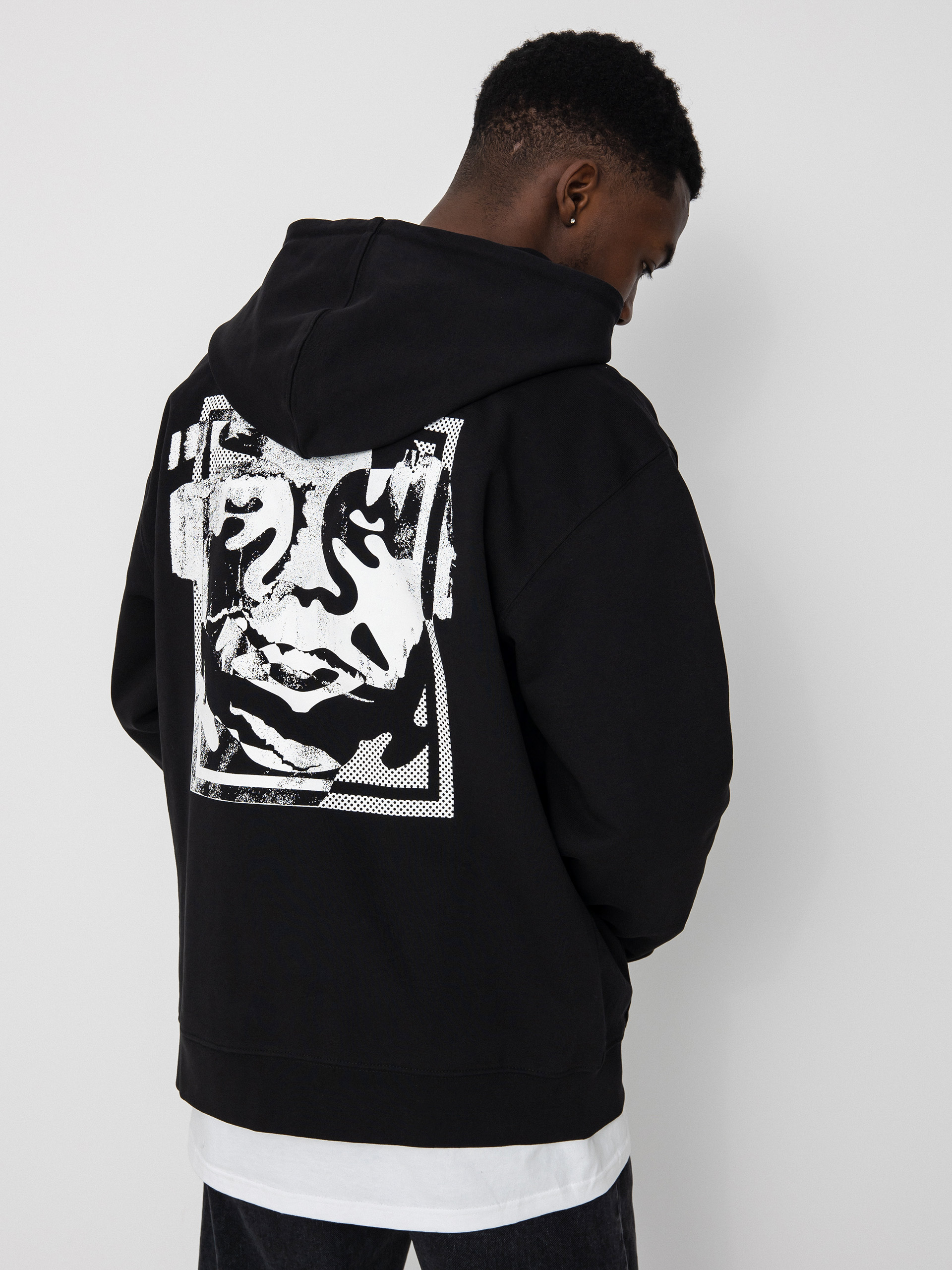 OBEY Torn Icon Face HD Hoodie (black)