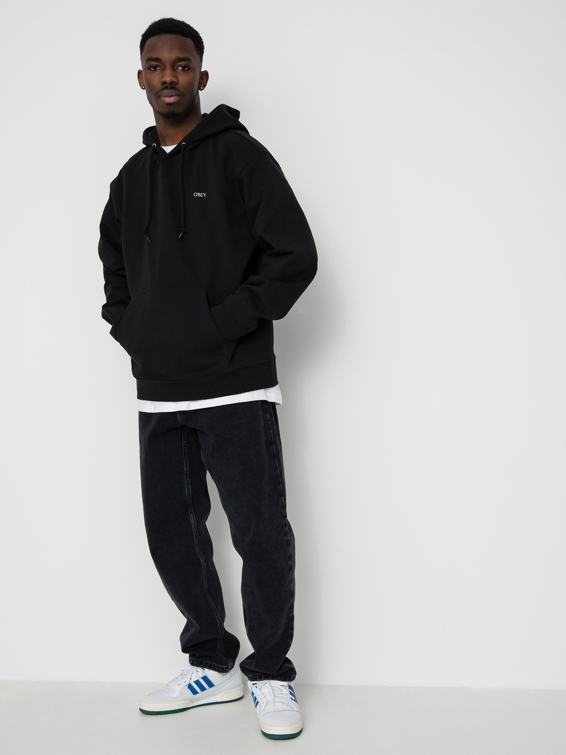 OBEY Torn Icon Face HD Hoodie (black)