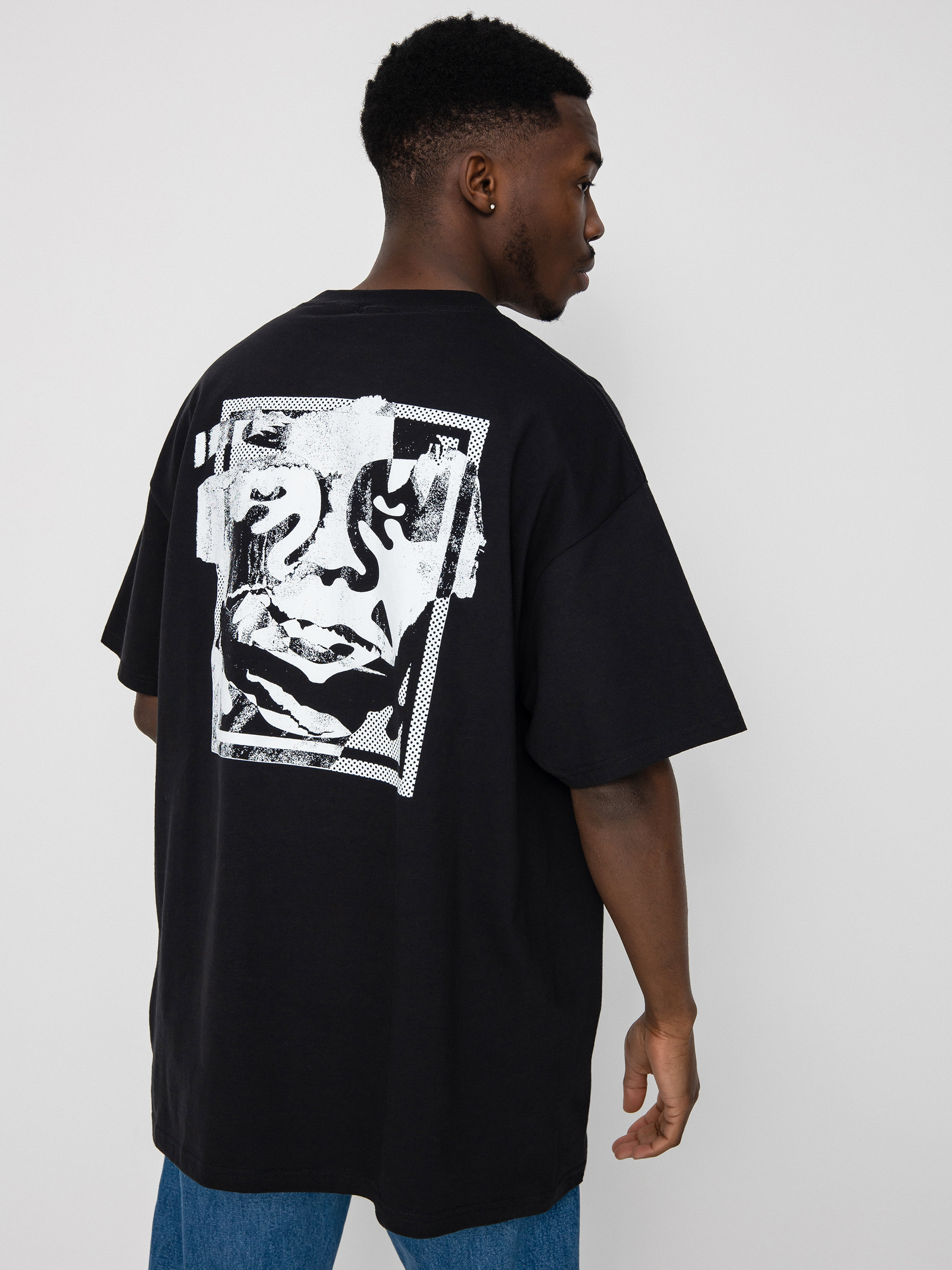 OBEY Torn Icon Face T-shirt (black)