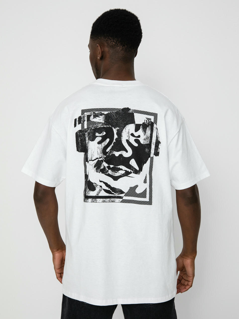 OBEY Torn Icon Face T-shirt (white)