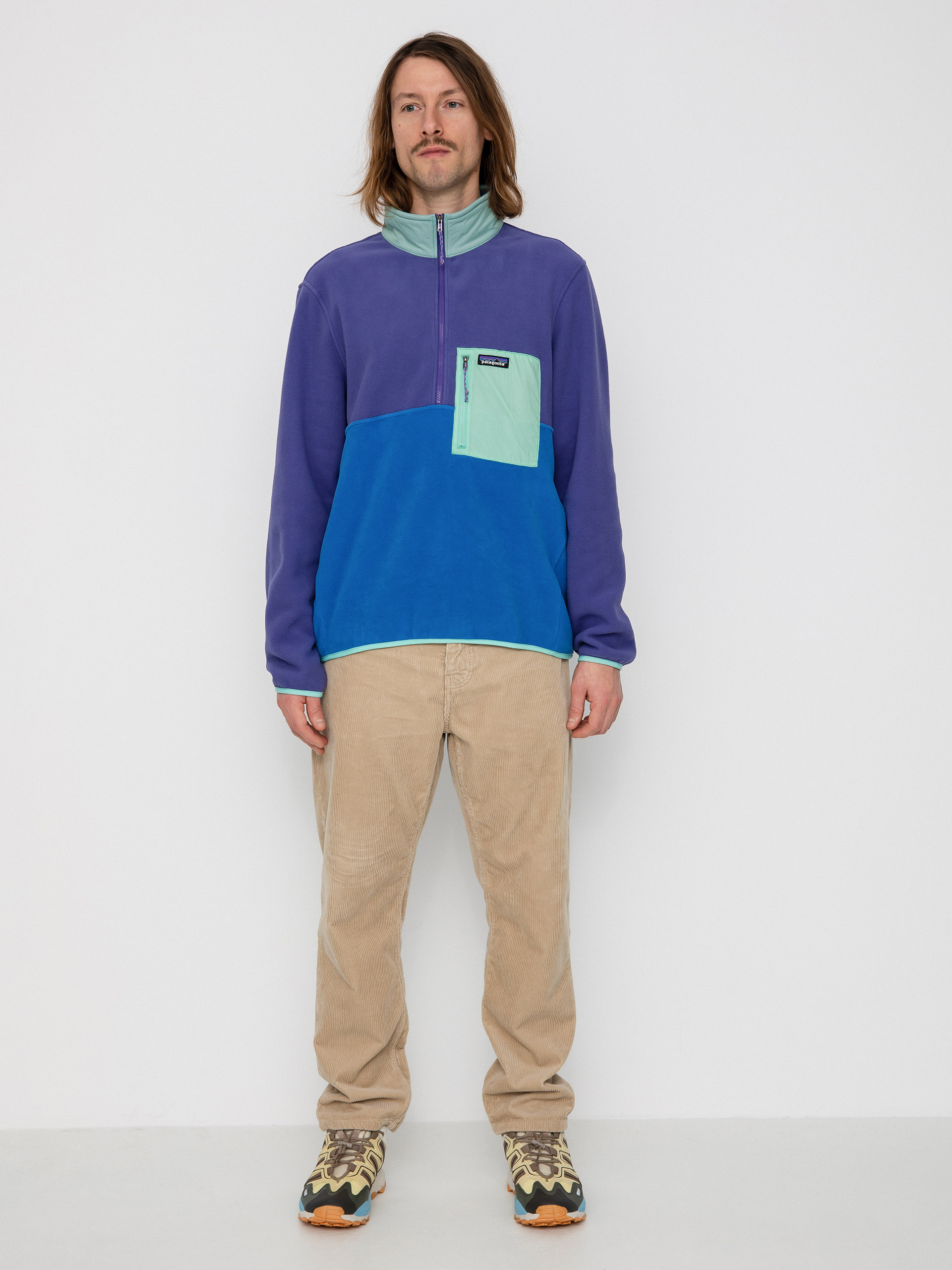 Herren Patagonia Microdini 1/2 Zip Fleecejacke (bayou blue)