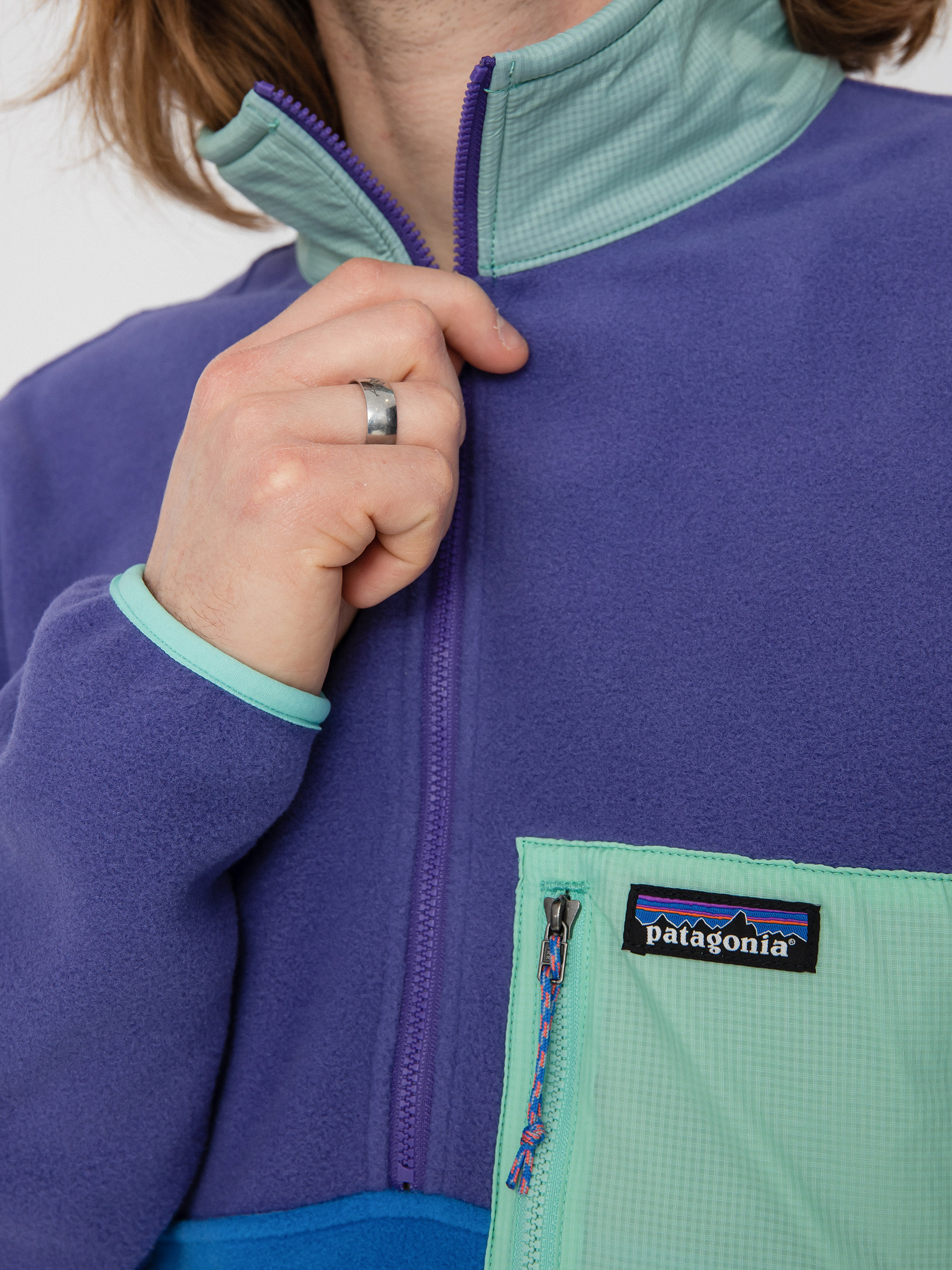 Herren Patagonia Microdini 1/2 Zip Fleecejacke (bayou blue)