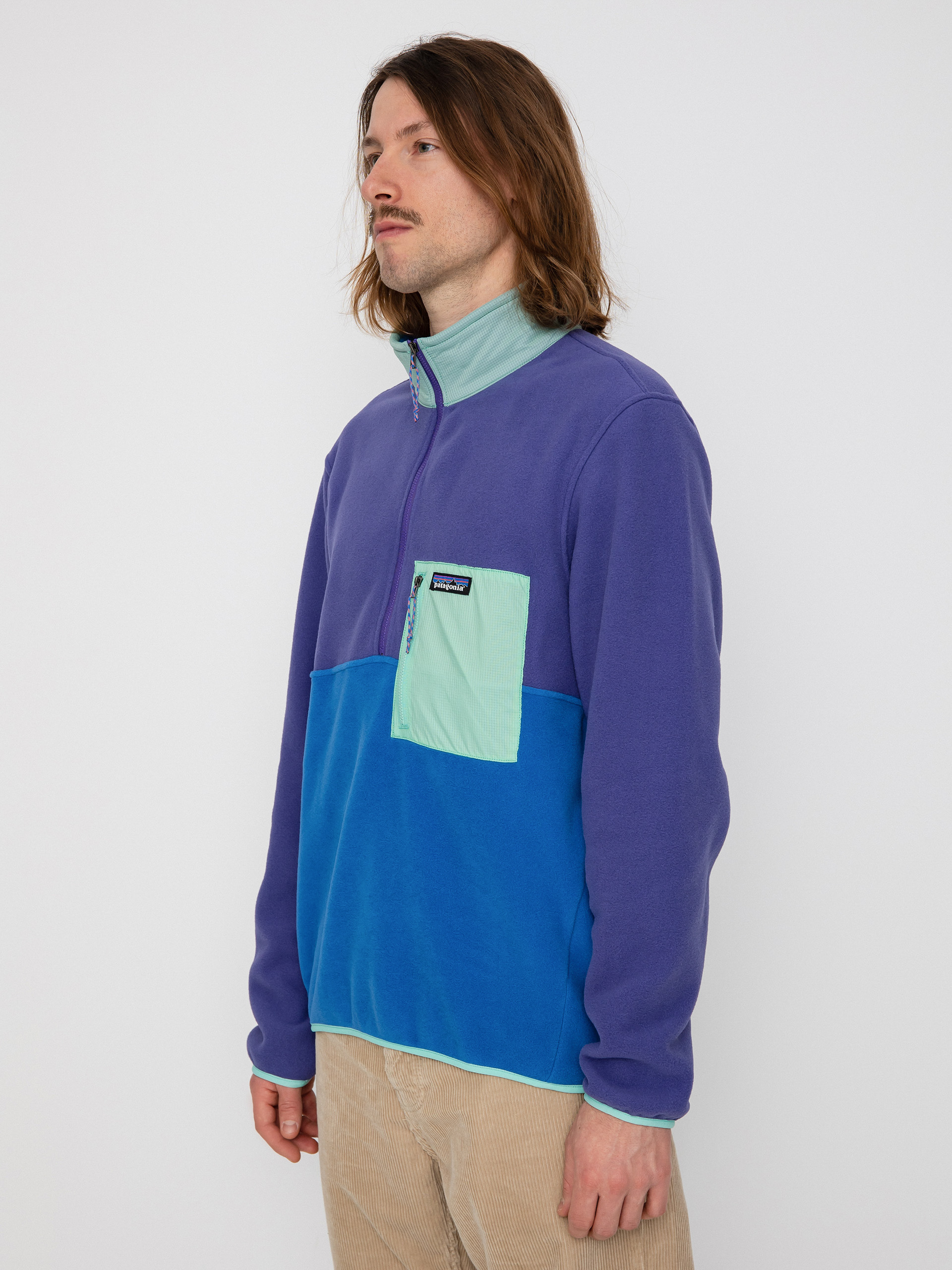 Herren Patagonia Microdini 1/2 Zip Fleecejacke (bayou blue)