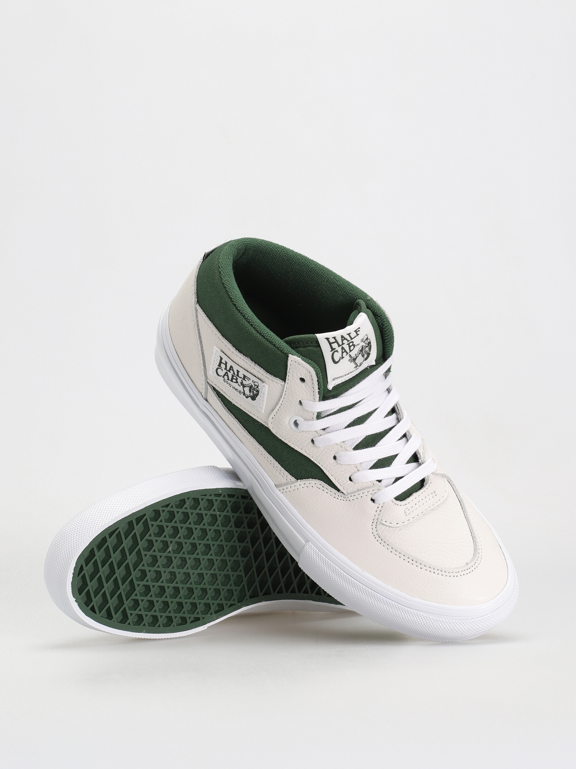 Vans Skate Half Cab Shoes - white, green (white/green)
