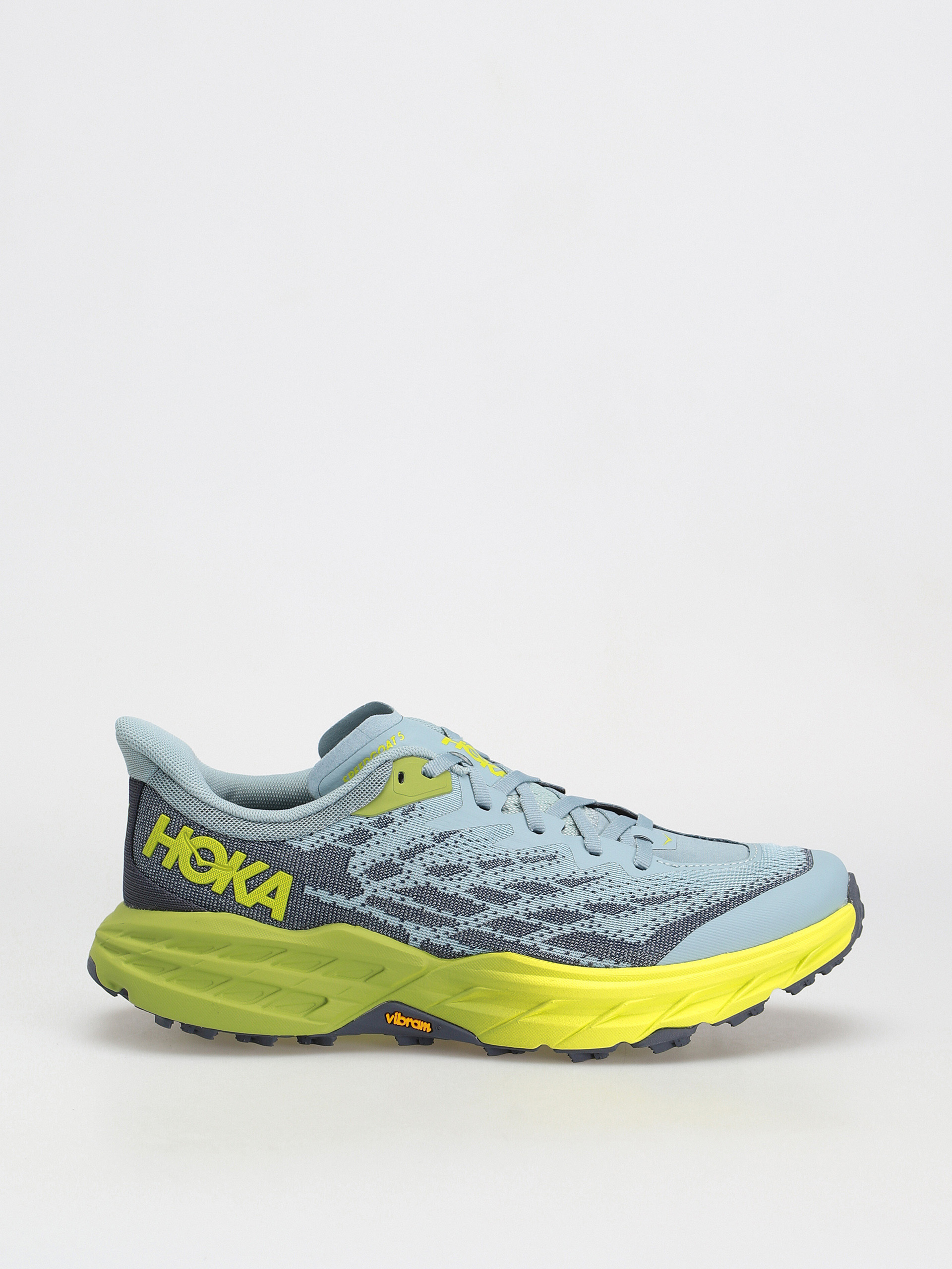 Hoka Speedgoat 5 Shoes Stone Bluedark Citron 9643