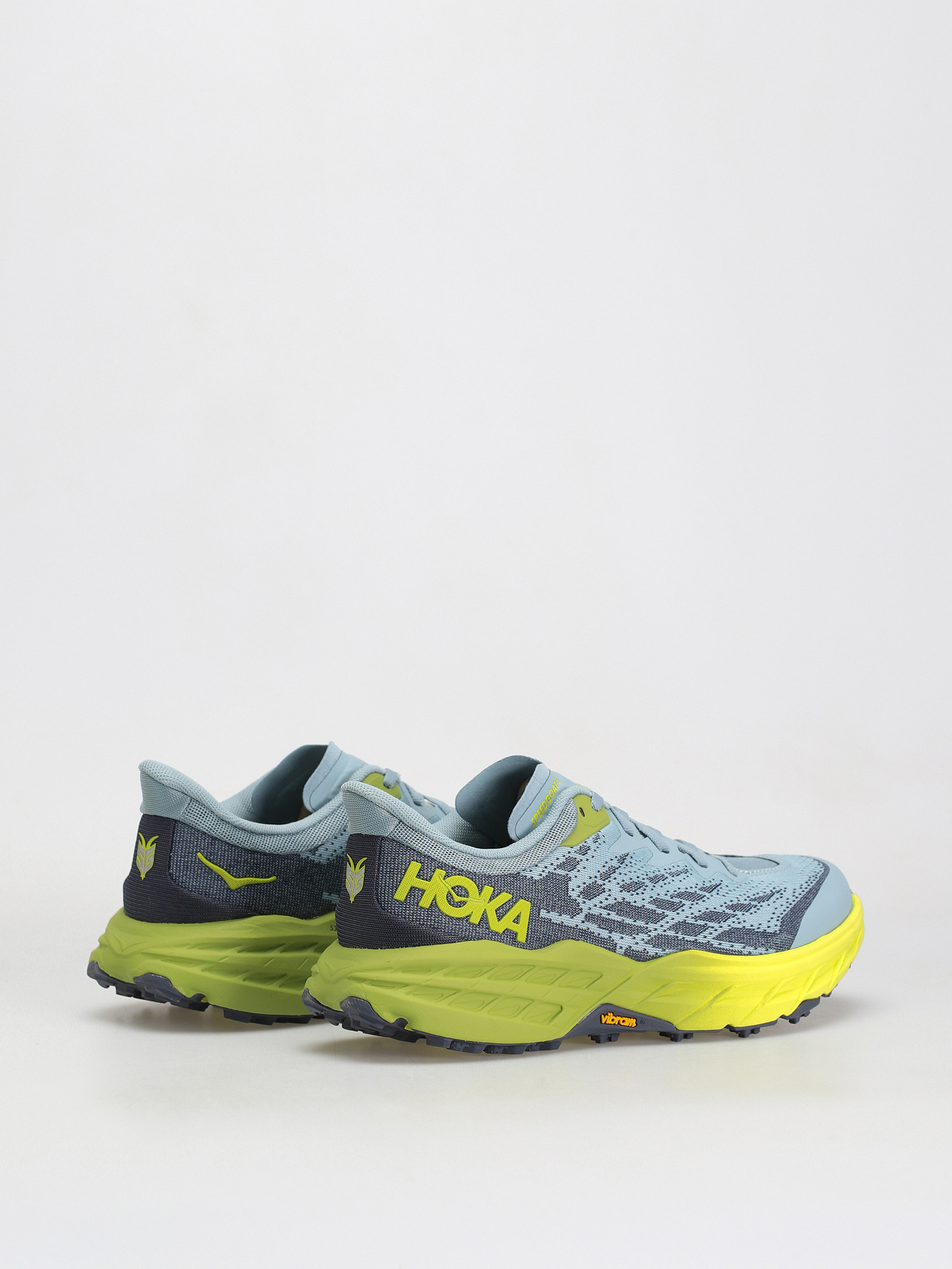 Hoka Speedgoat 5 Shoes Stone Bluedark Citron 4744