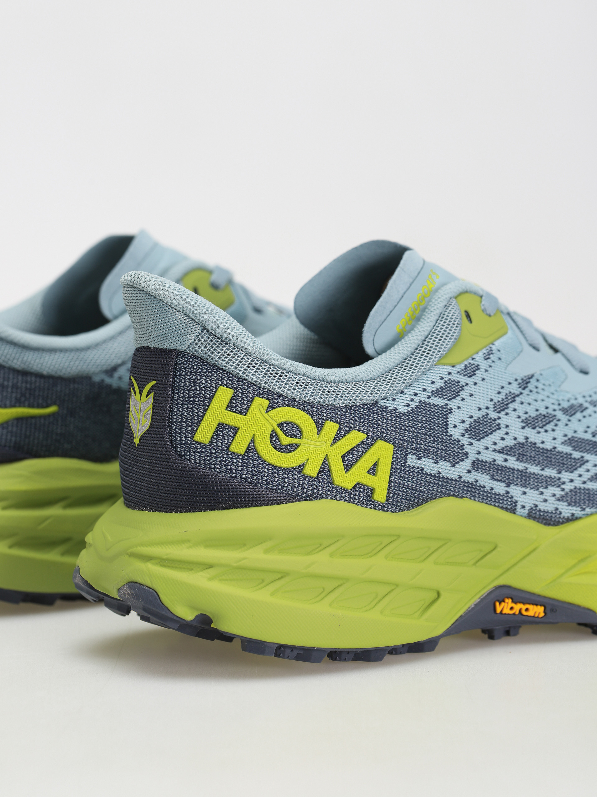 Hoka Speedgoat 5 Shoes Stone Bluedark Citron 8719