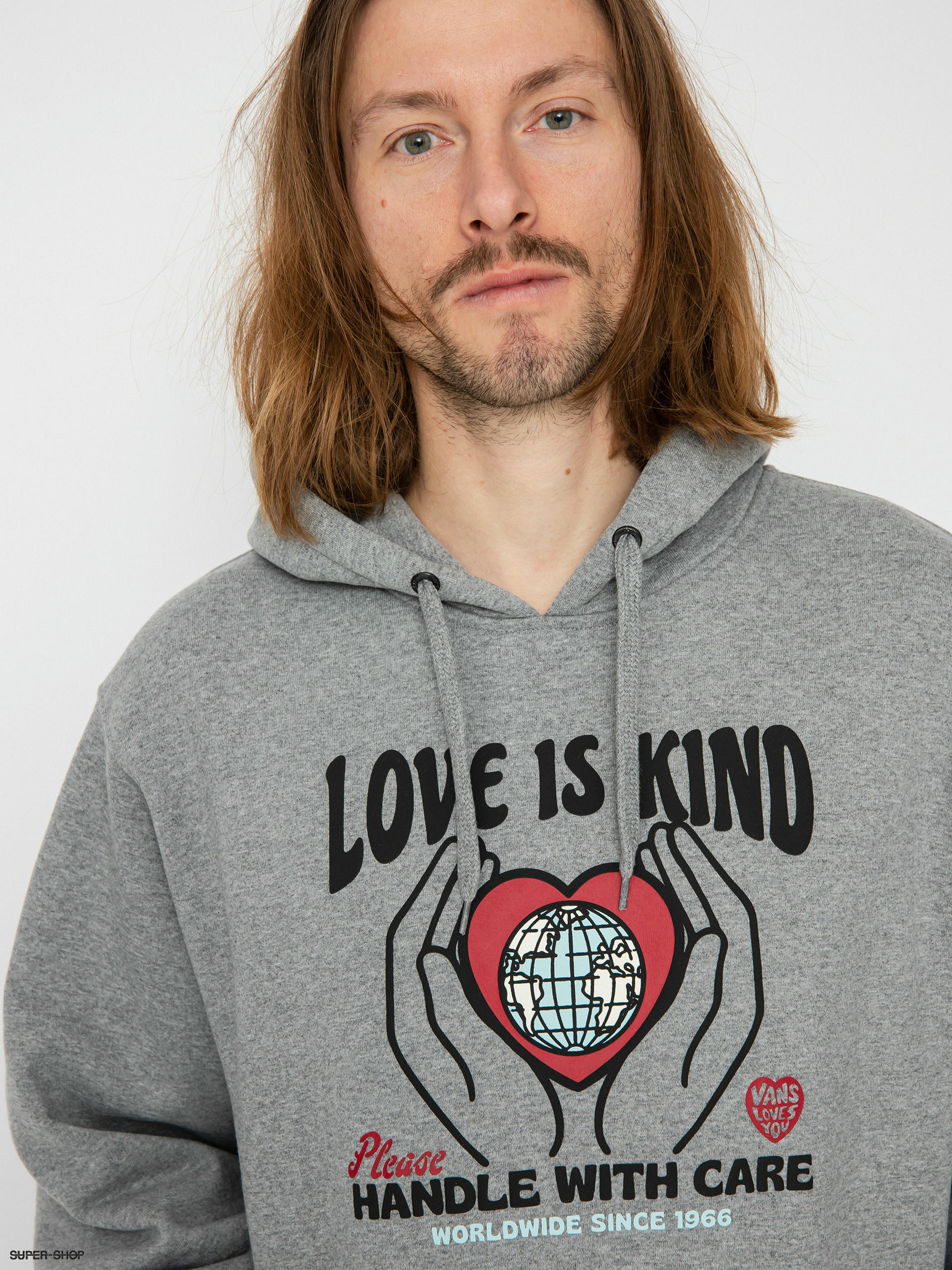 Vans Handle With Care HD Hoodie (love is kind cement heather)