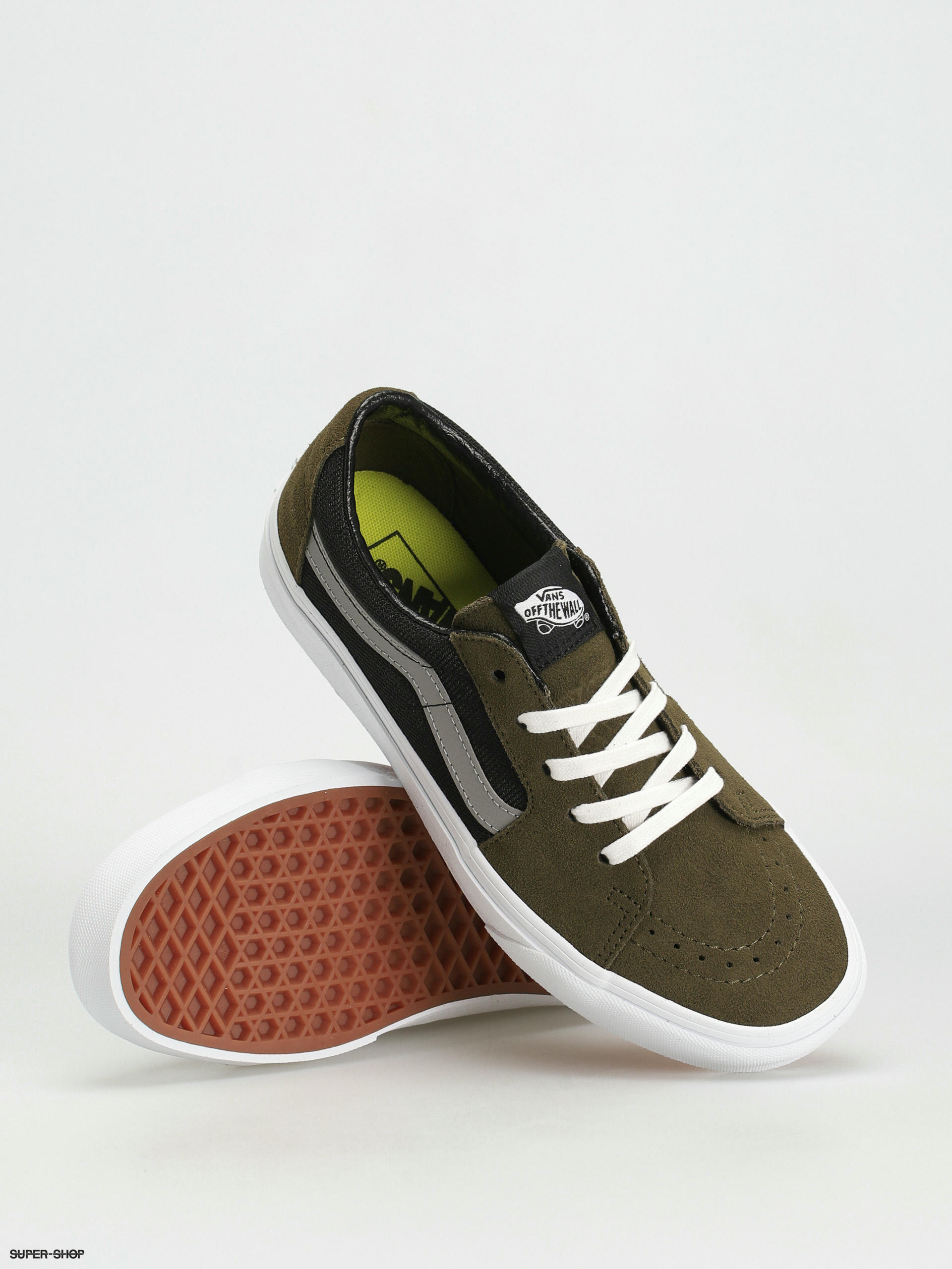 Green vans black clearance sole