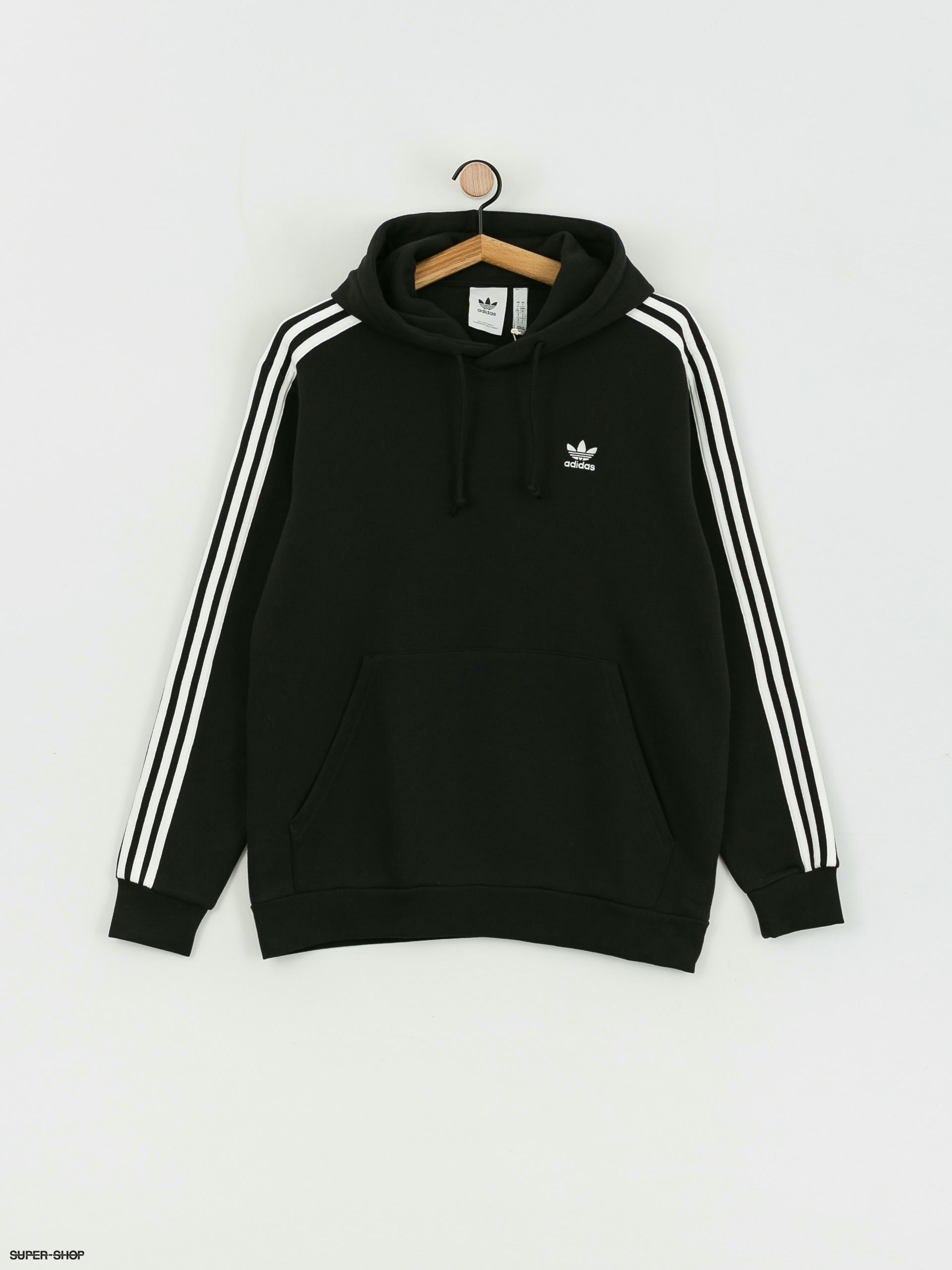 adidas originals black three stripe high neck sweatshirt