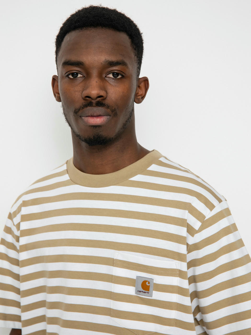 Carhartt WIP Scotty Pocket T-shirt (scotty stripe ammonite/white)