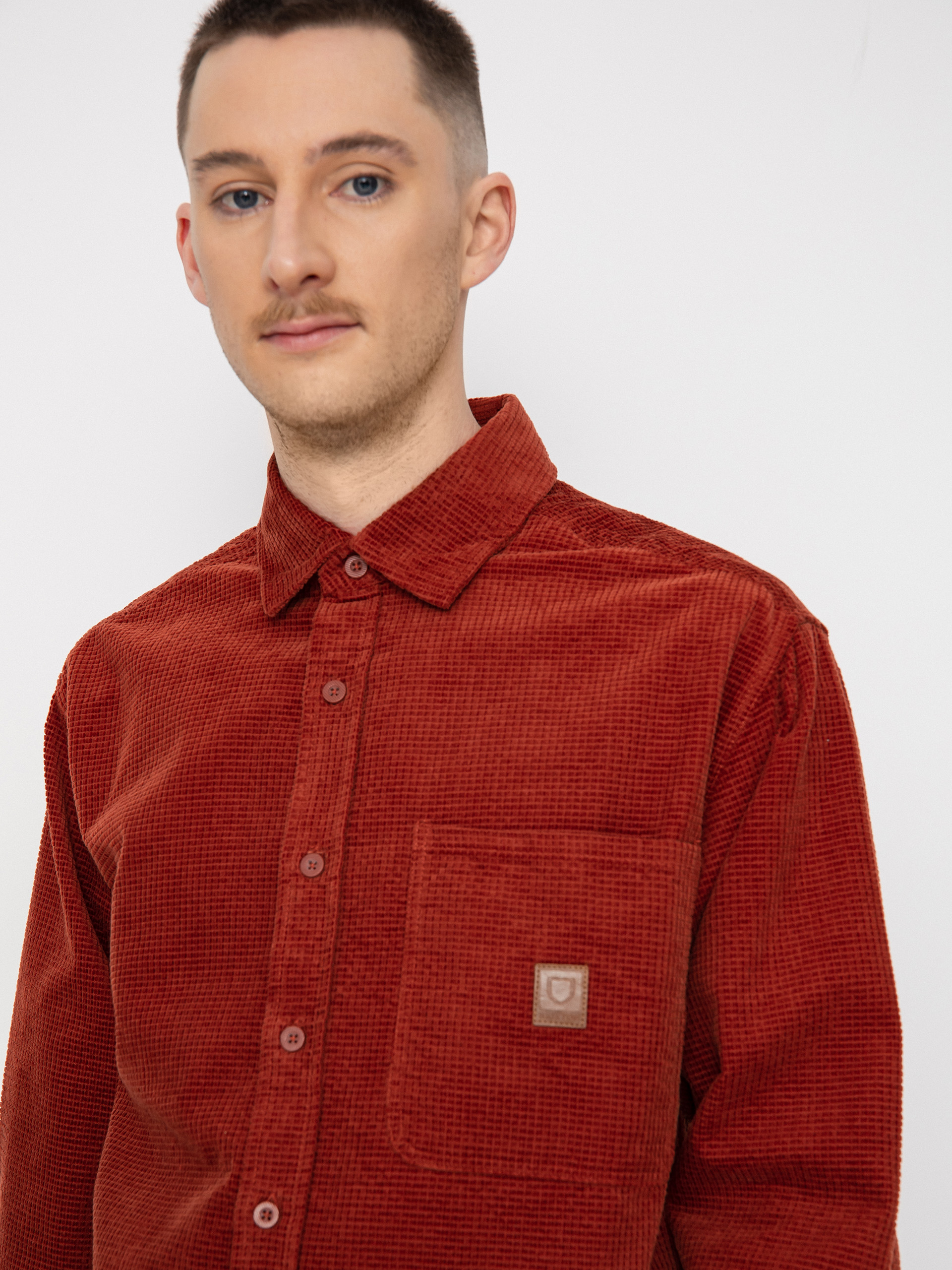 Brixton Porter Waffle Corduroy Ls Shirt (burnt henna)